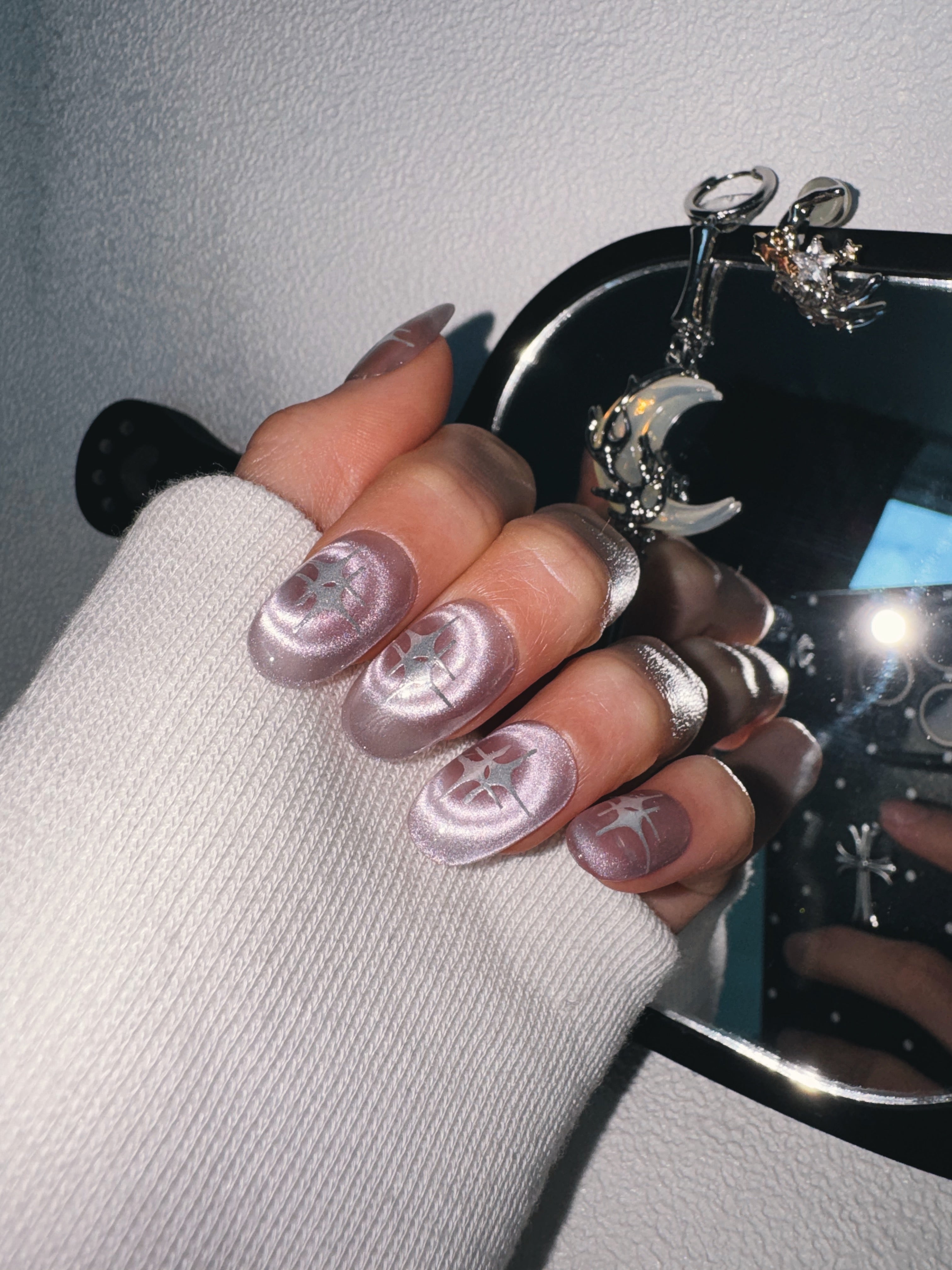 Moonlit Cosmos - STARDUST ORBIT Nails | Shimmer Aura Press-Ons