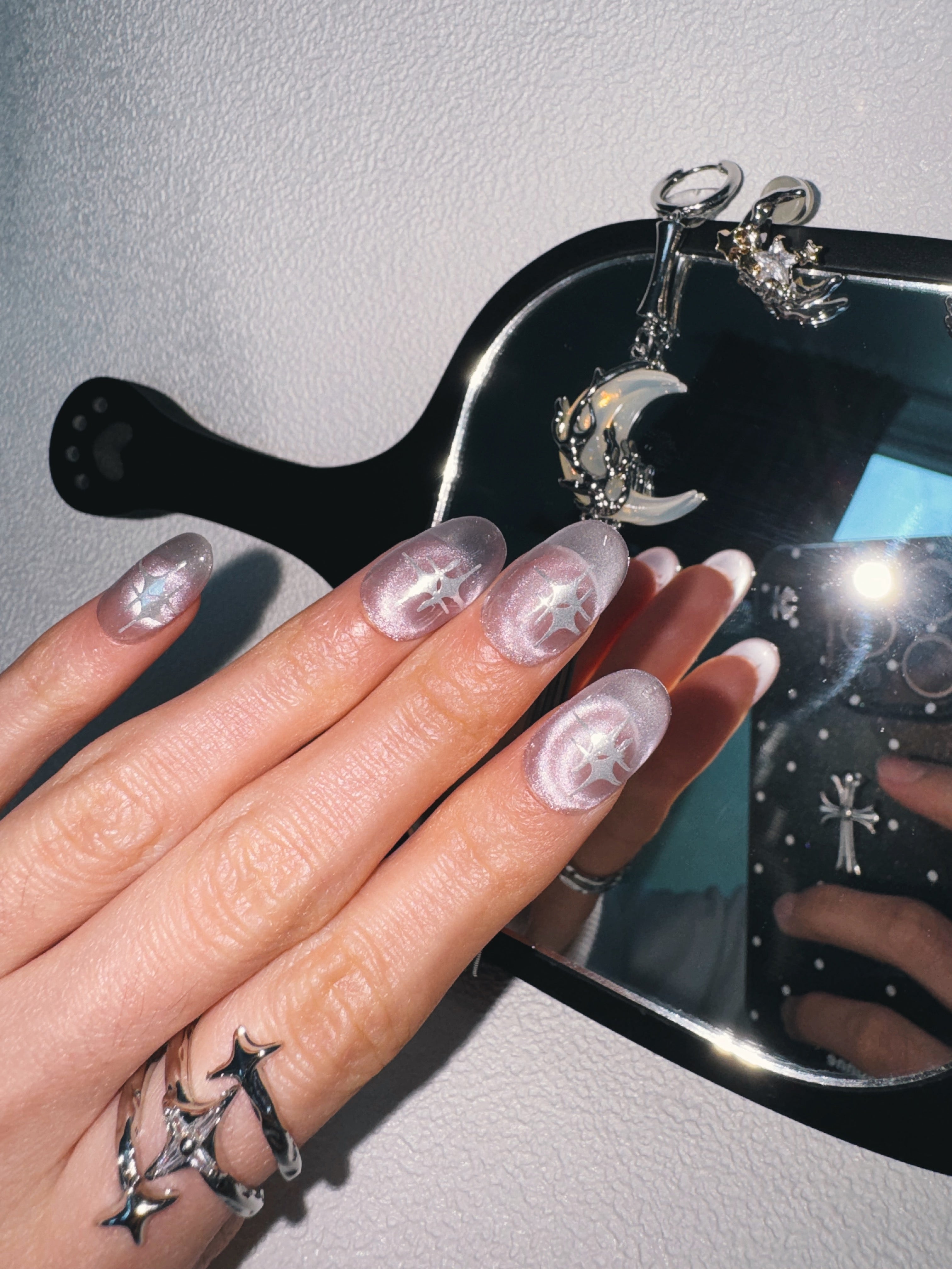 Moonlit Cosmos - STARDUST ORBIT Nails | Shimmer Aura Press-Ons