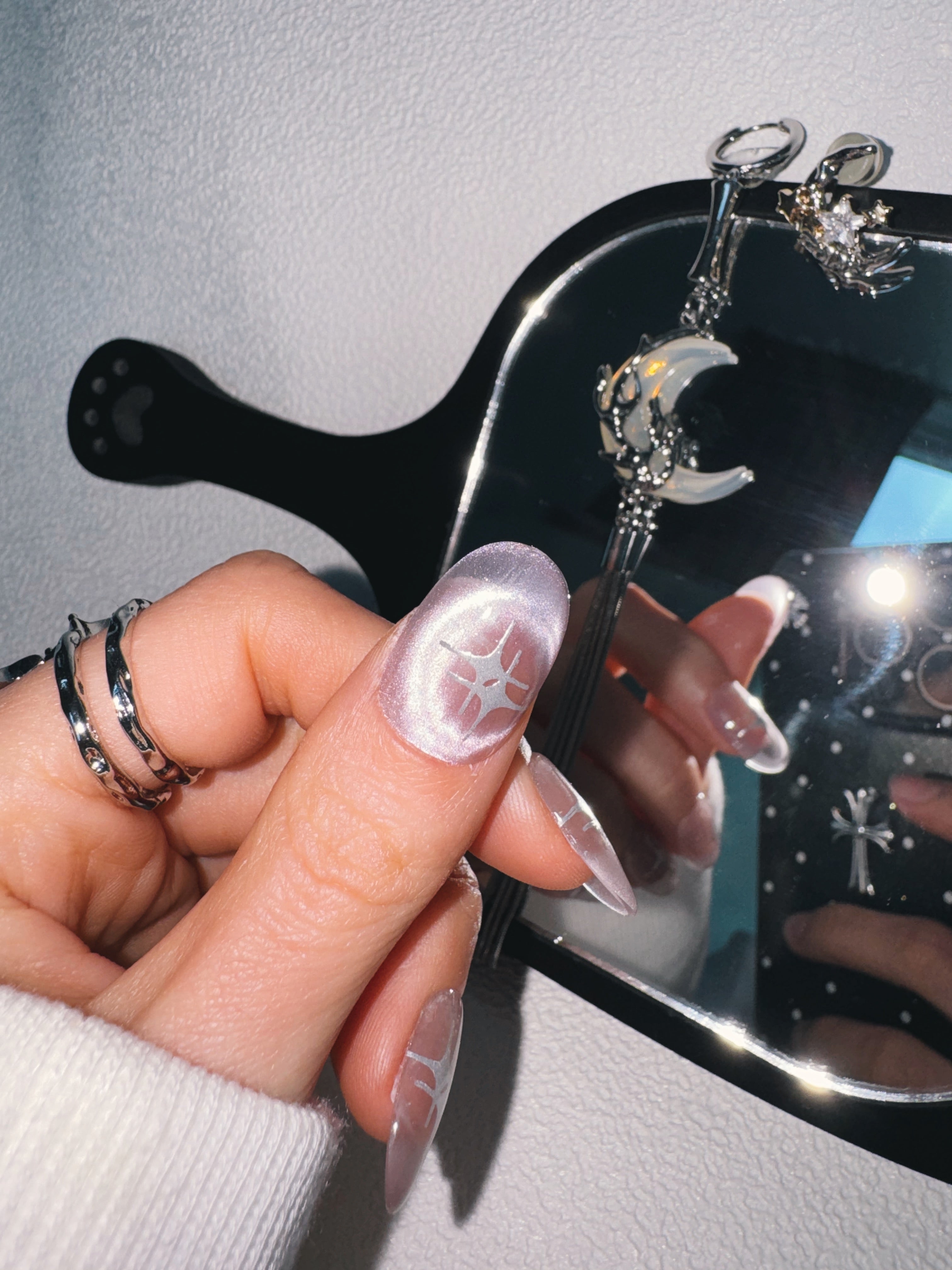 Moonlit Cosmos - STARDUST ORBIT Nails | Shimmer Aura Press-Ons