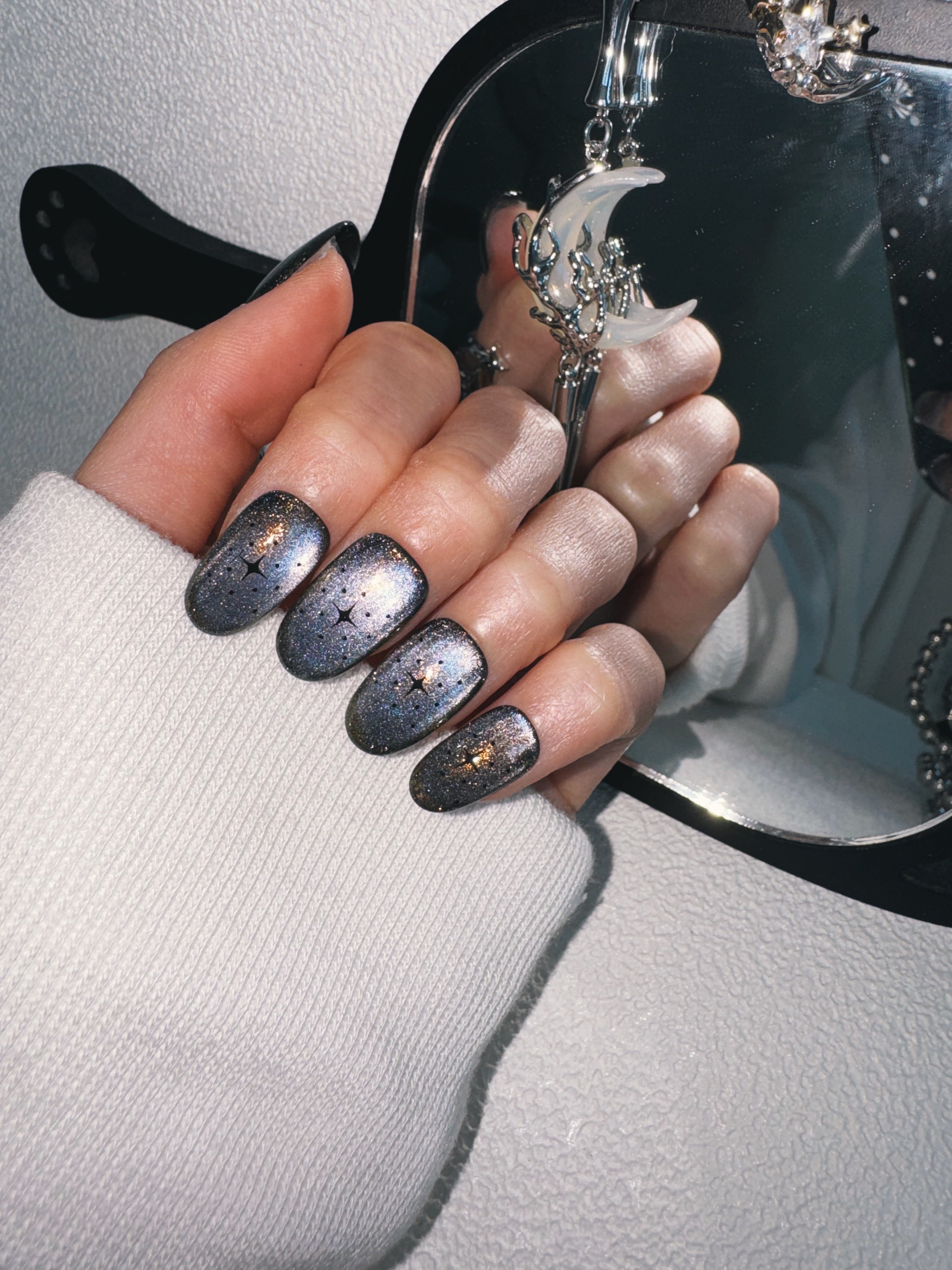 Moonlit Cosmos - MOONSHADOW Nails | Galaxy Aura Press-Ons