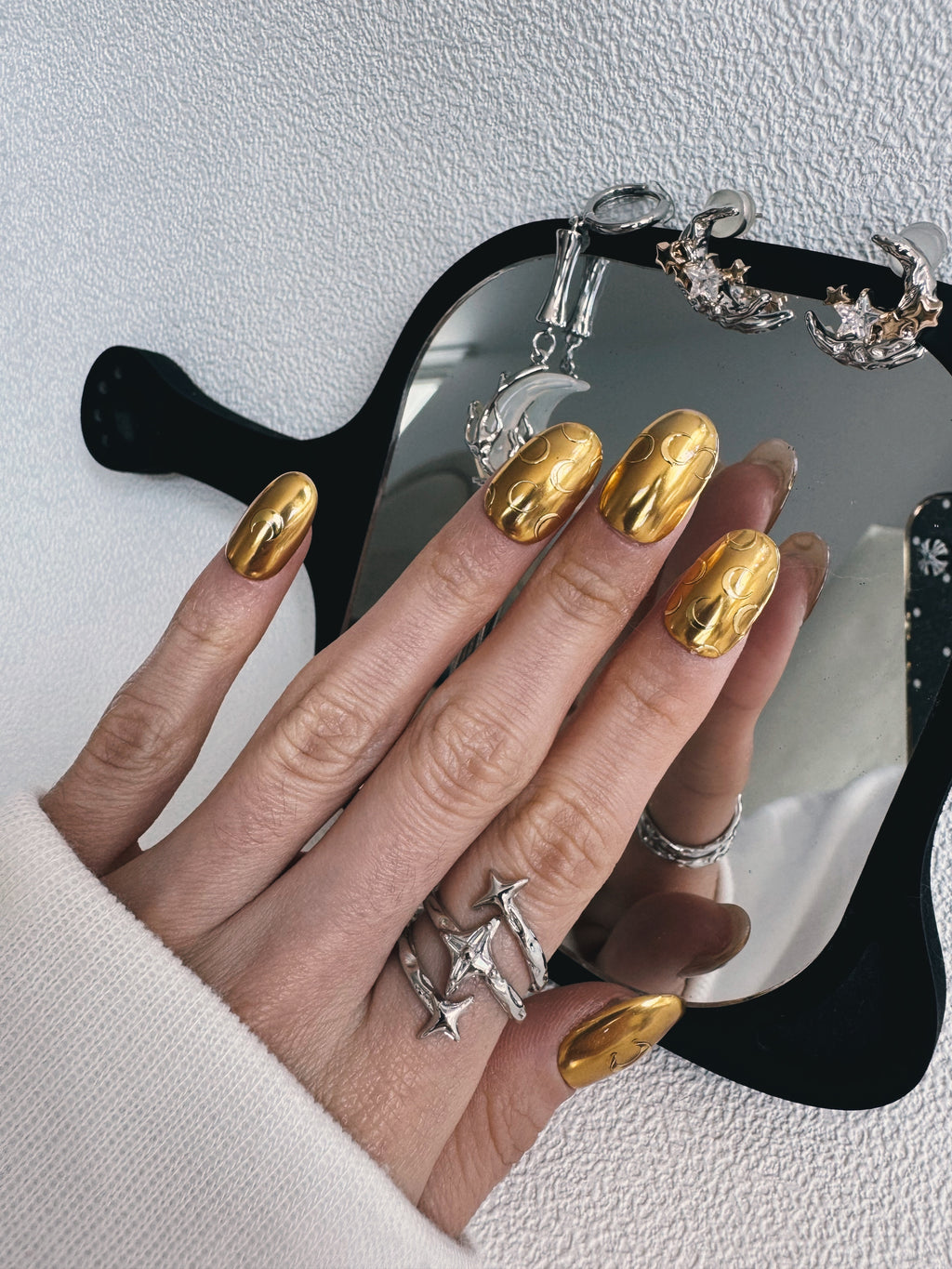 Moonlit Cosmos - GOLDEN ORBIT Nails | Galaxy Aura Press-Ons