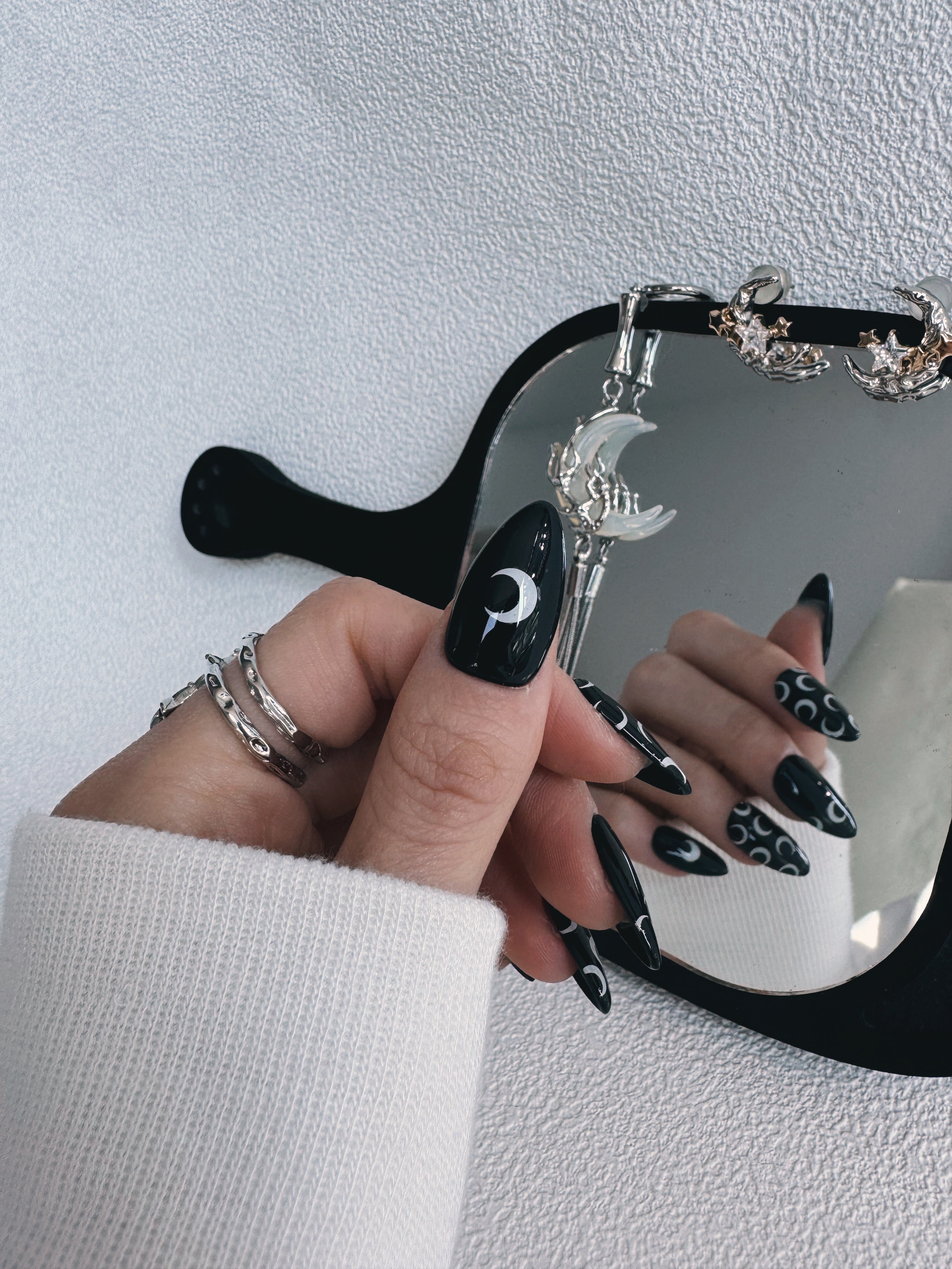 Moonlit Cosmos - DARK MOON RITUAL Nails | Galaxy Aura Press-Ons