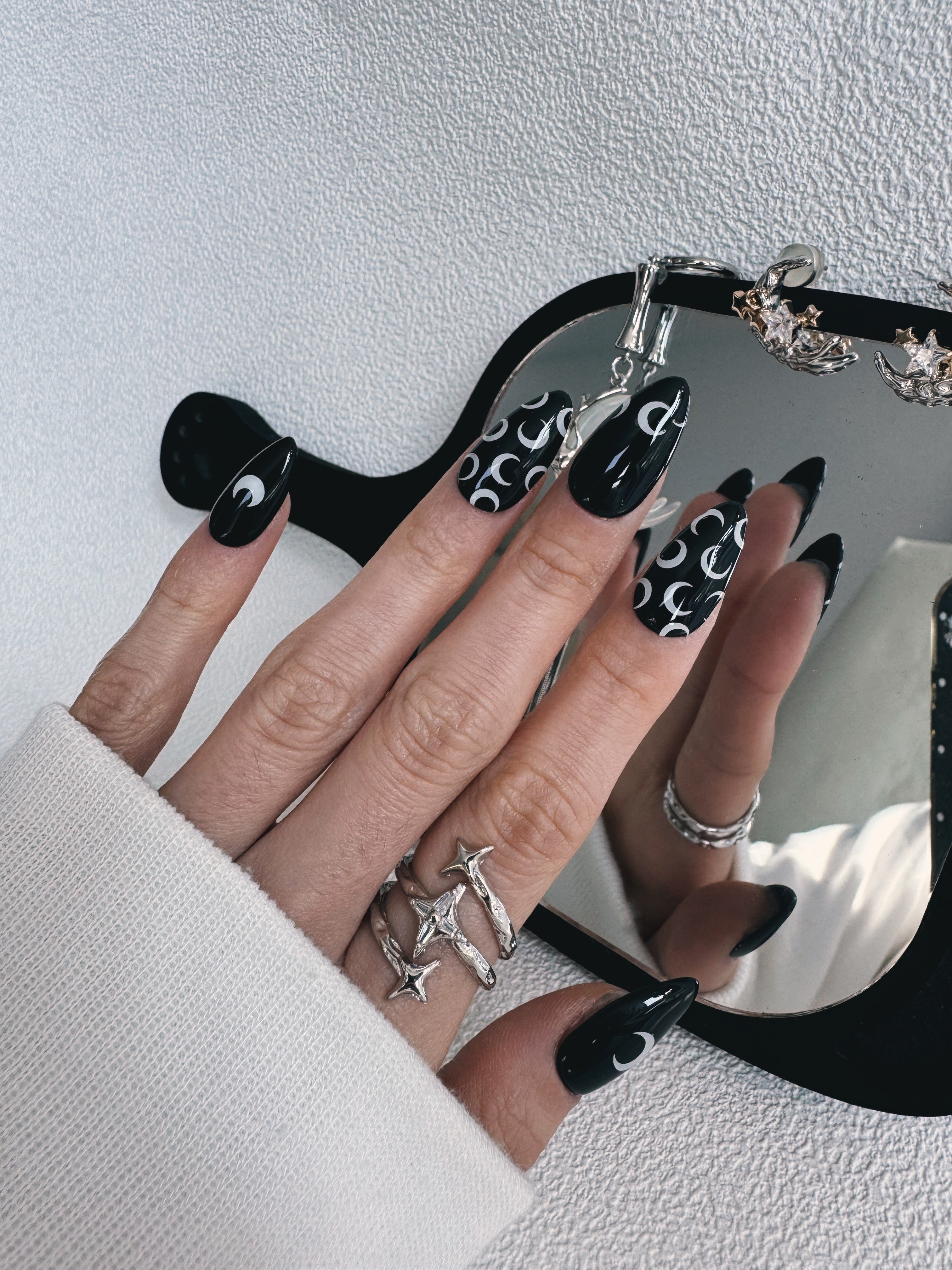 Moonlit Cosmos - DARK MOON RITUAL Nails | Galaxy Aura Press-Ons