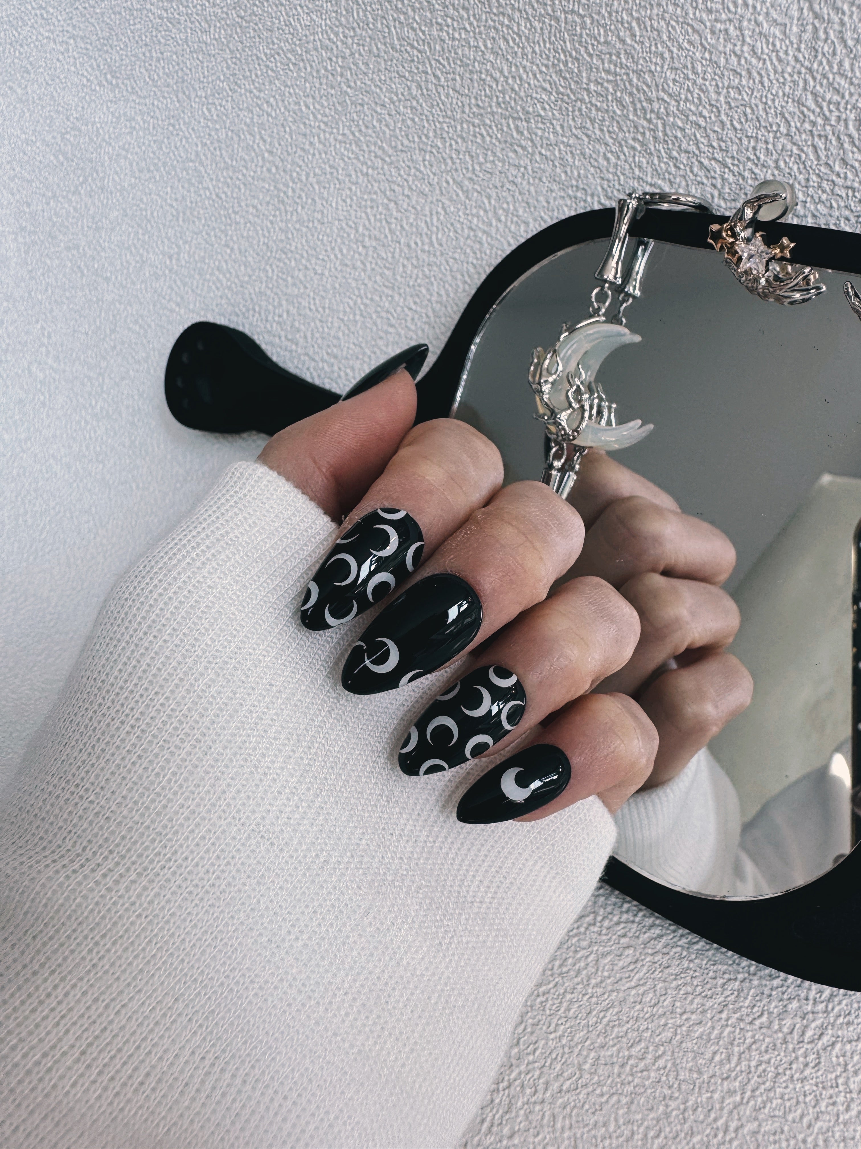 Moonlit Cosmos - DARK MOON RITUAL Nails | Galaxy Aura Press-Ons