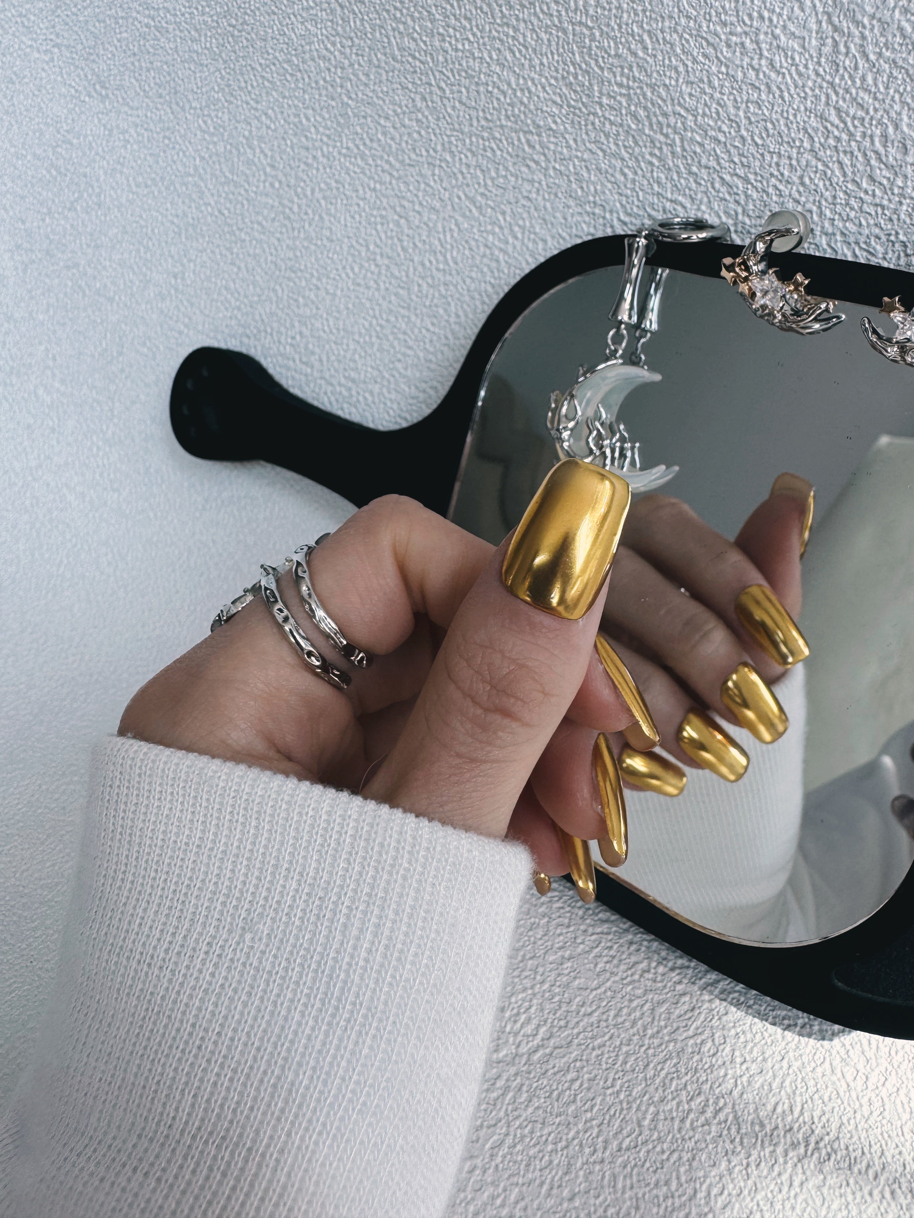 Moonlit Cosmos - SOLAR CROWN Nails | Galaxy Aura Press-Ons