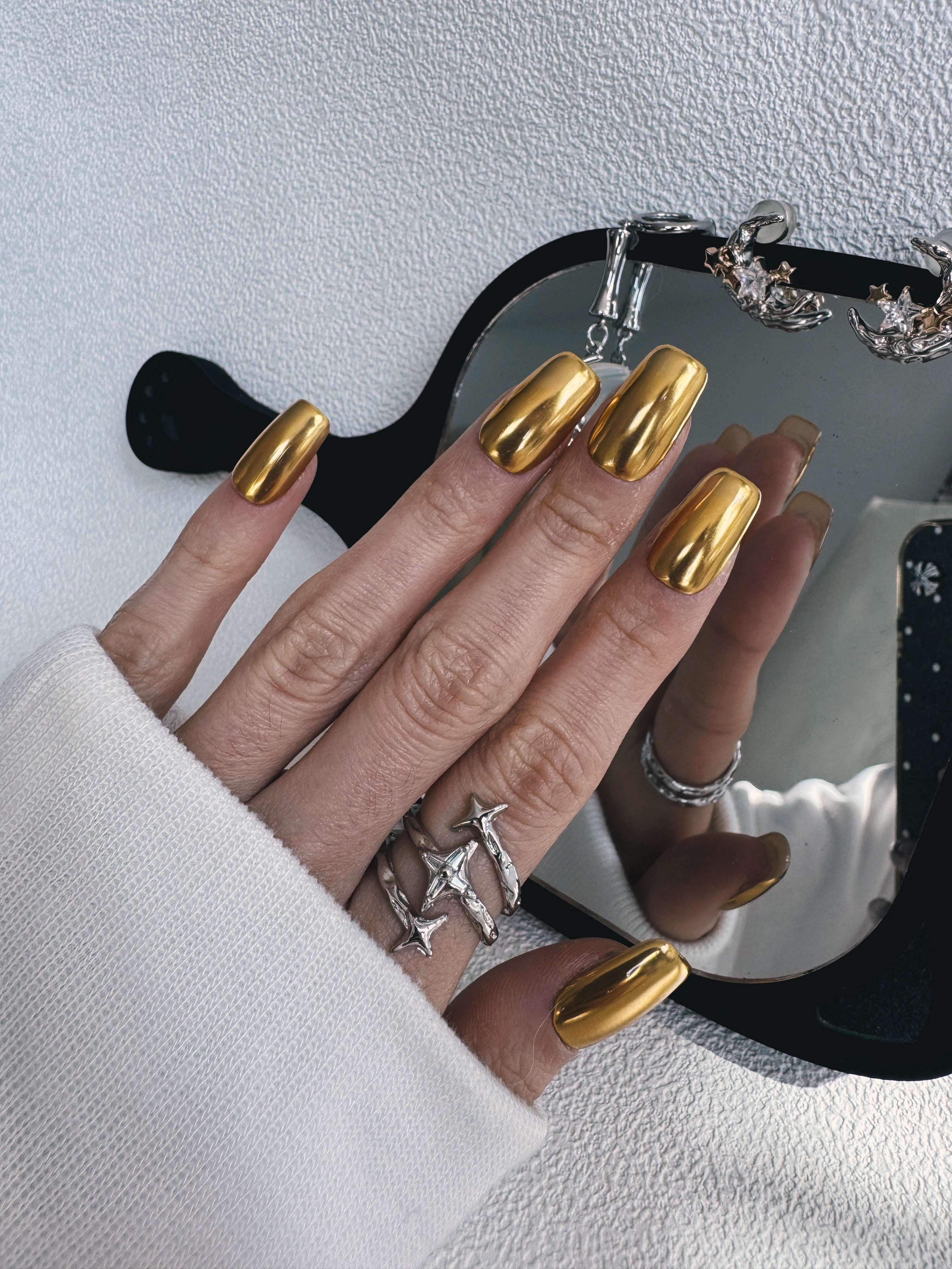 Moonlit Cosmos - SOLAR CROWN Nails | Galaxy Aura Press-Ons