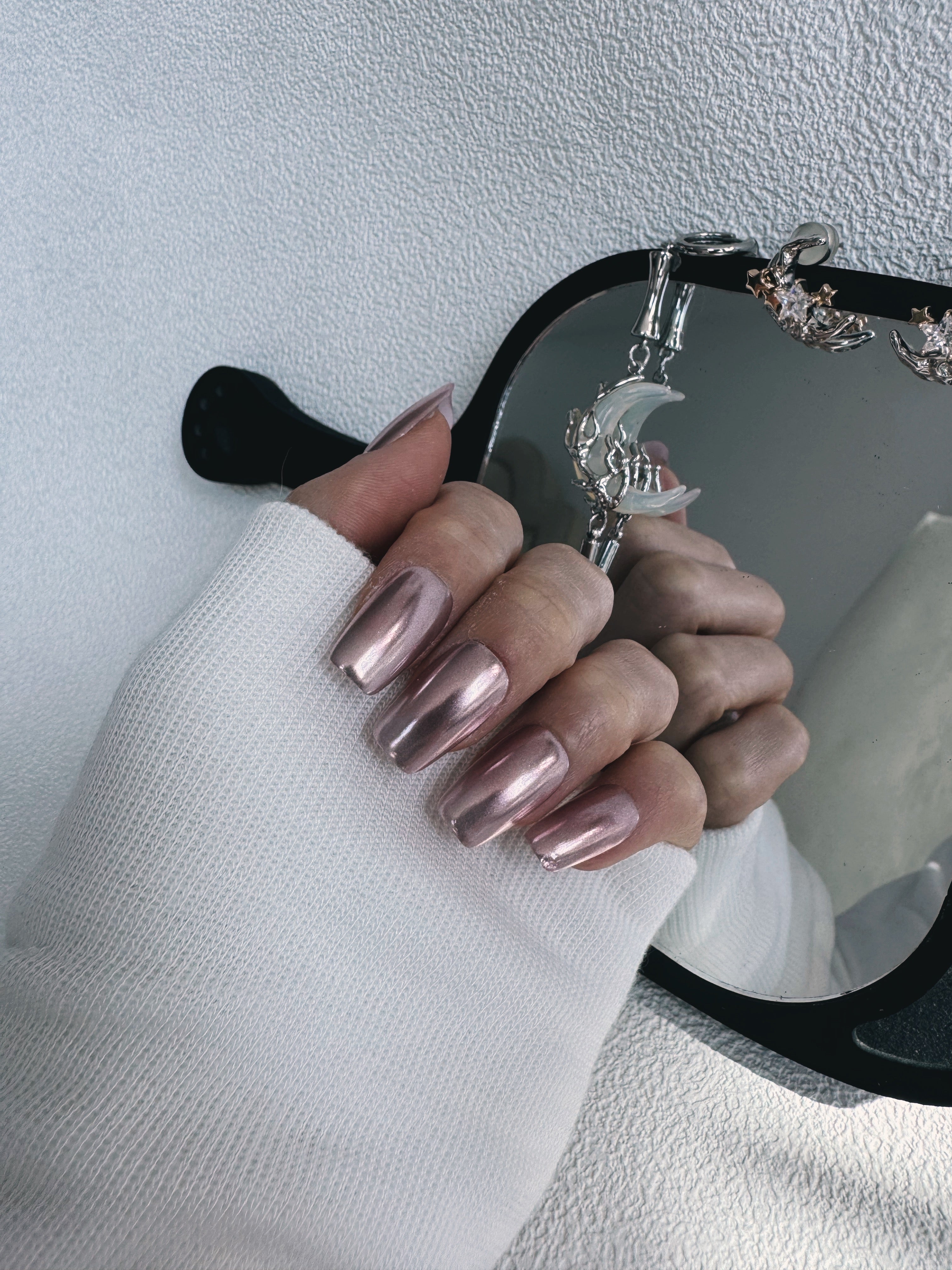 Moonlit Cosmos - ROSE NEBULA Nails | Galaxy Aura Press-Ons