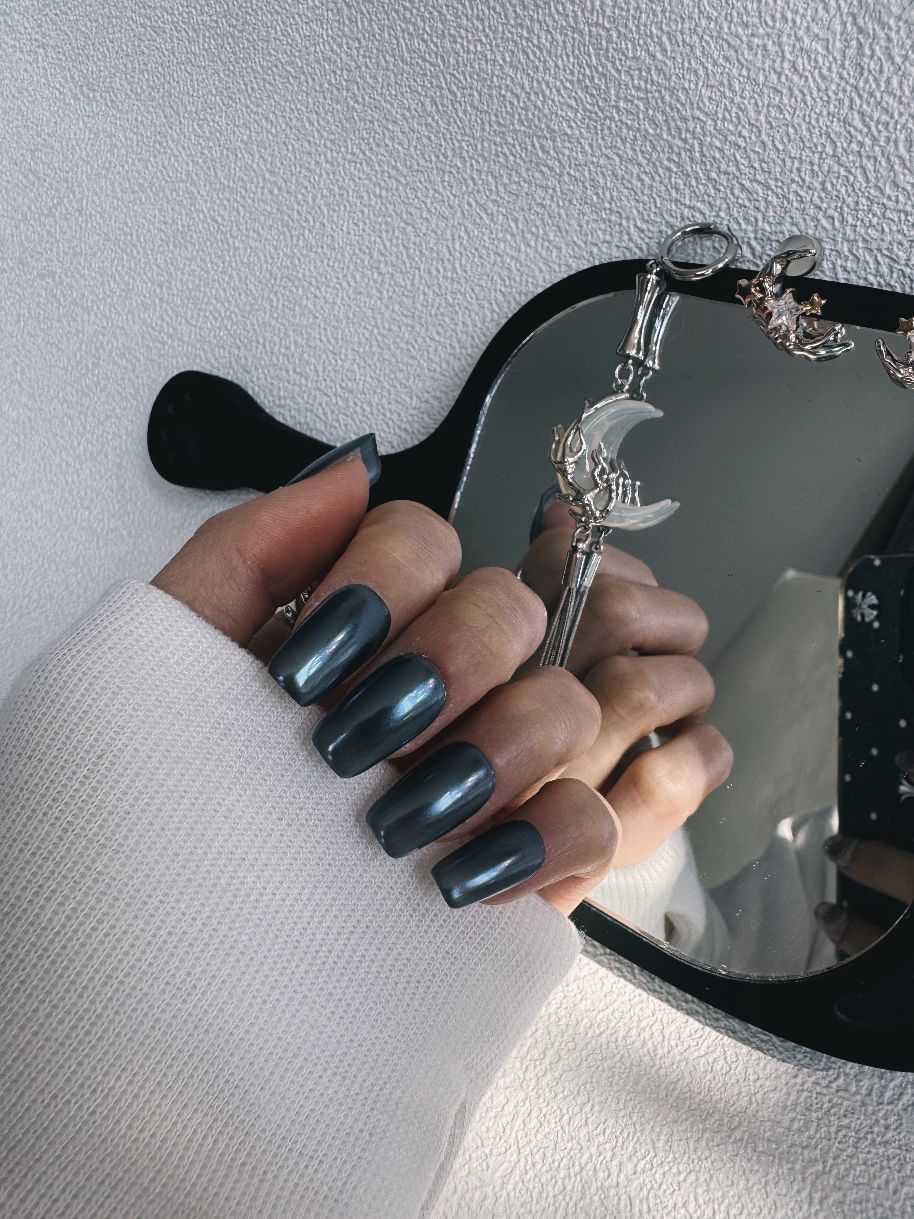 Moonlit Cosmos - DEEP SPACE Nails | Galaxy Aura Press-Ons