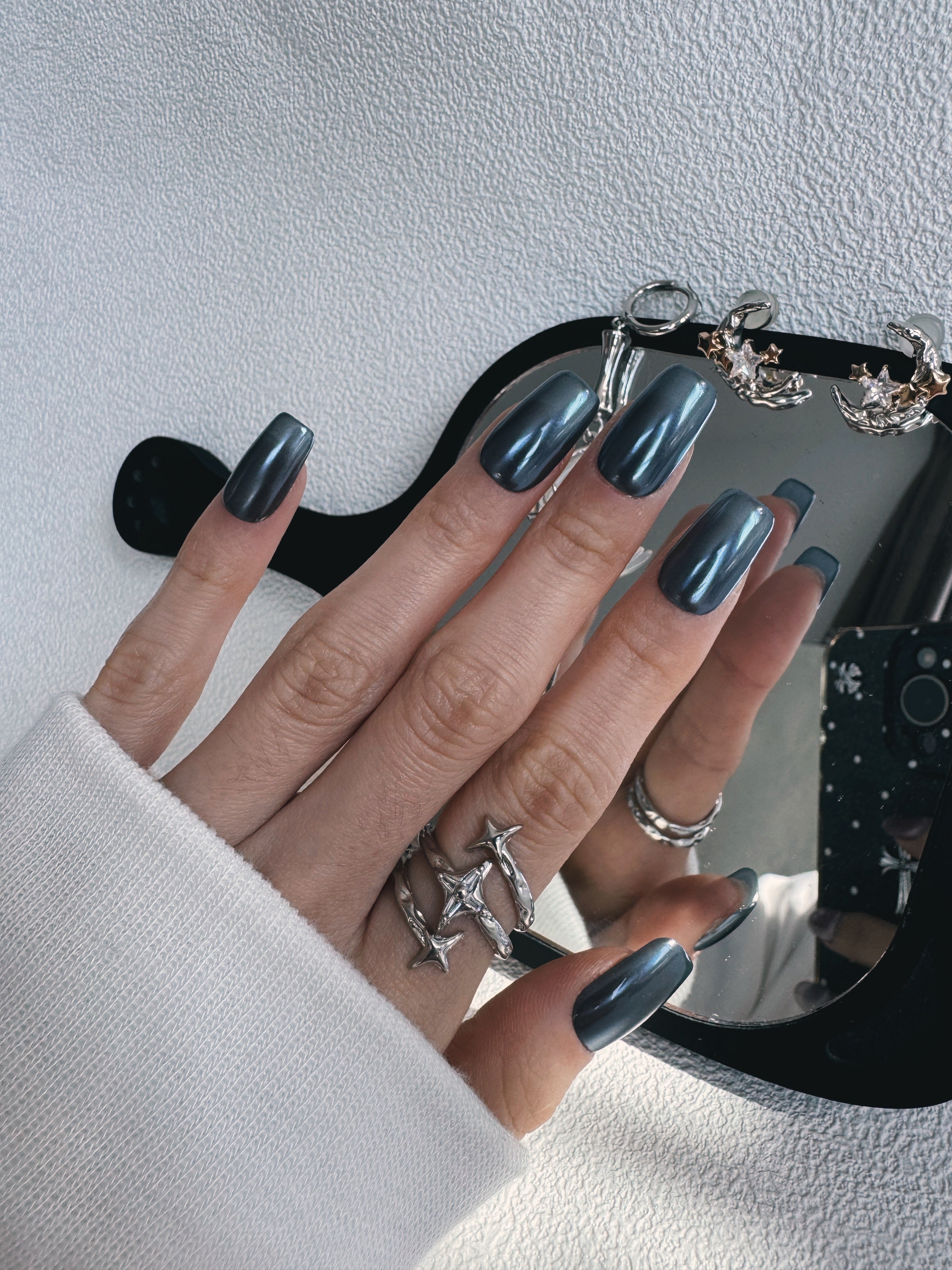 Moonlit Cosmos - DEEP SPACE Nails | Galaxy Aura Press-Ons
