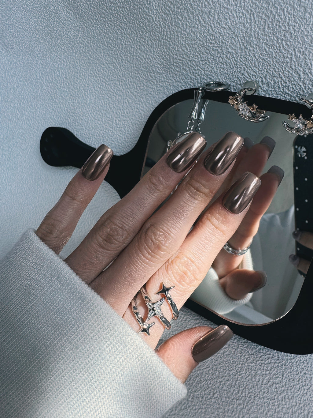 Moonlit Cosmos - ASTEROID METAL Nails | Galaxy Aura Press-Ons