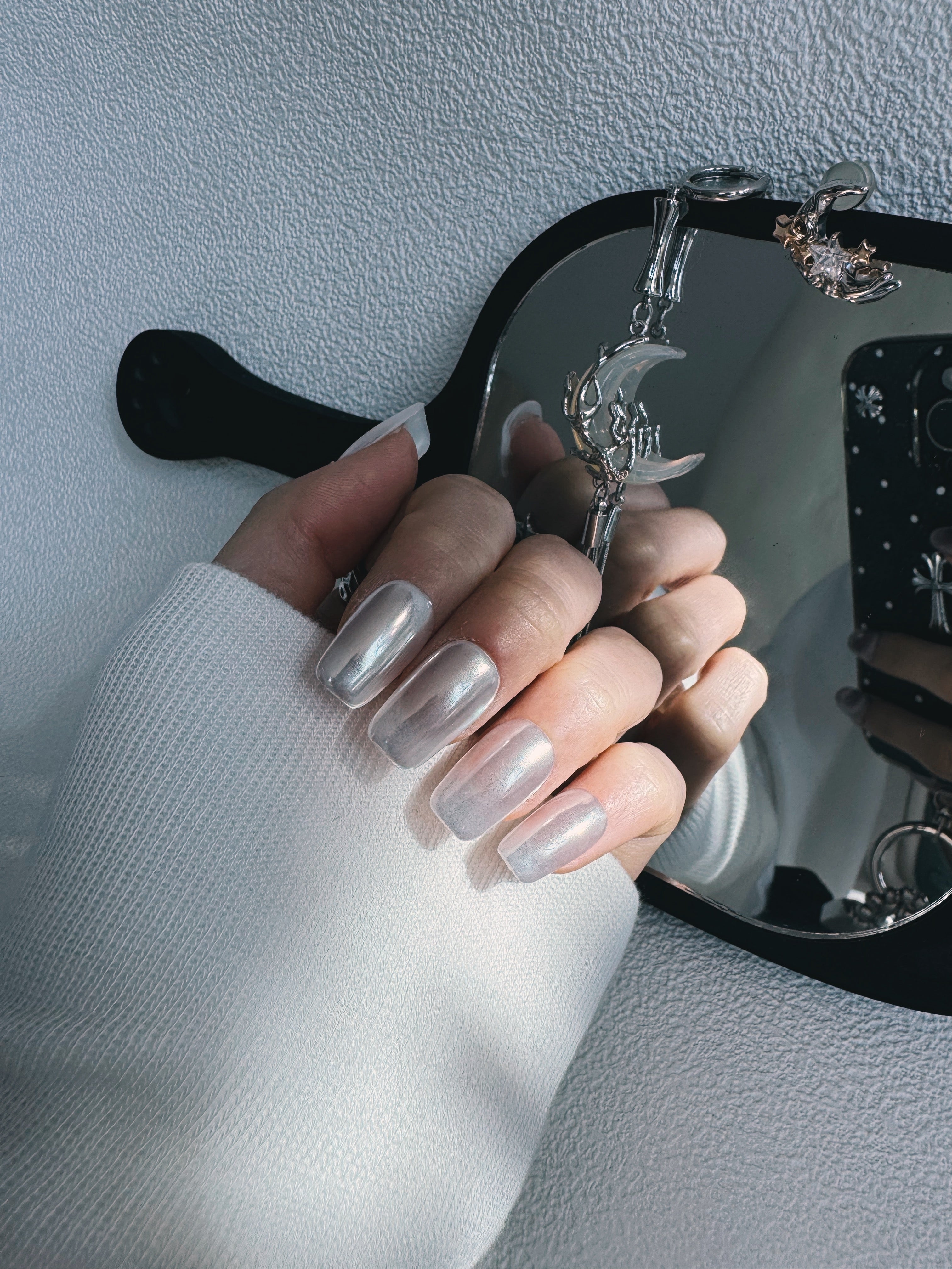 Moonlit Cosmos - LUNAR ALLOY Nails | Galaxy Aura Press-Ons