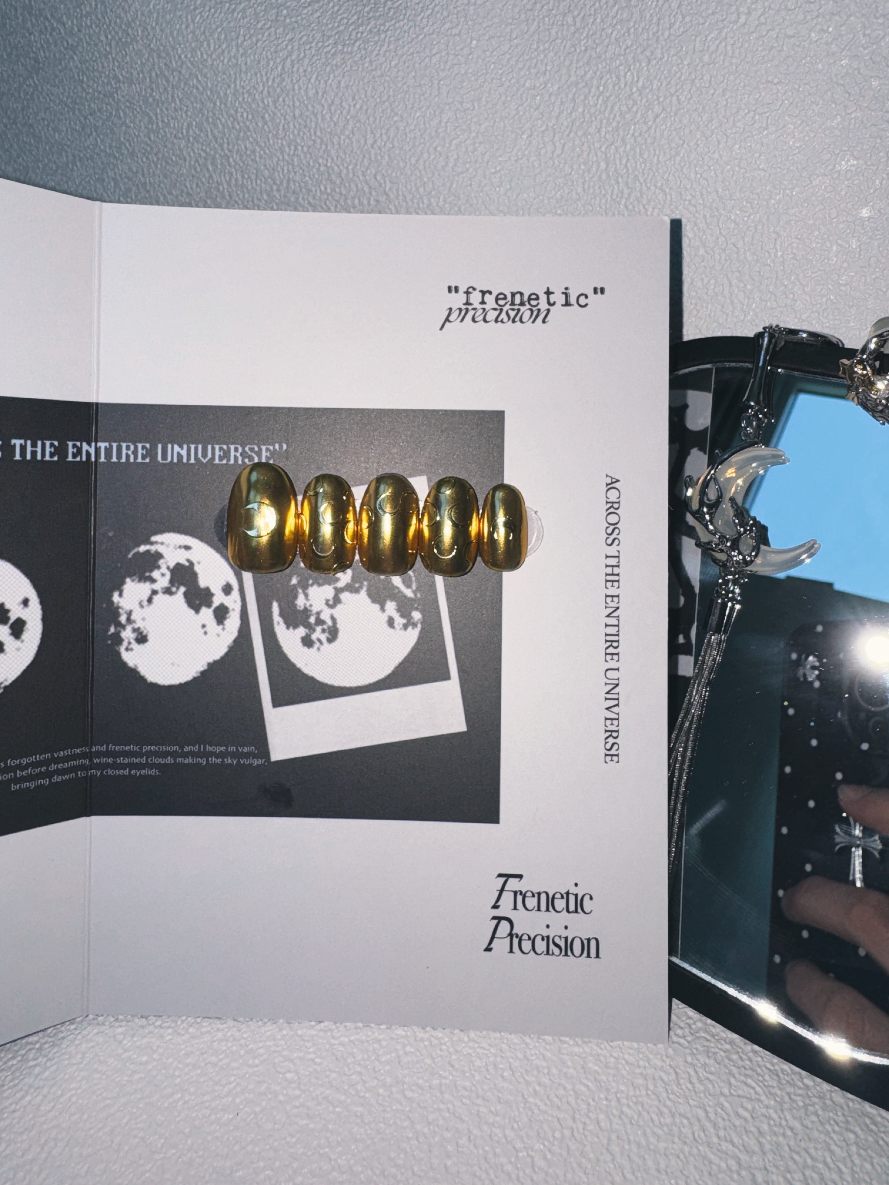 Moonlit Cosmos - GOLDEN ORBIT Nails | Galaxy Aura Press-Ons