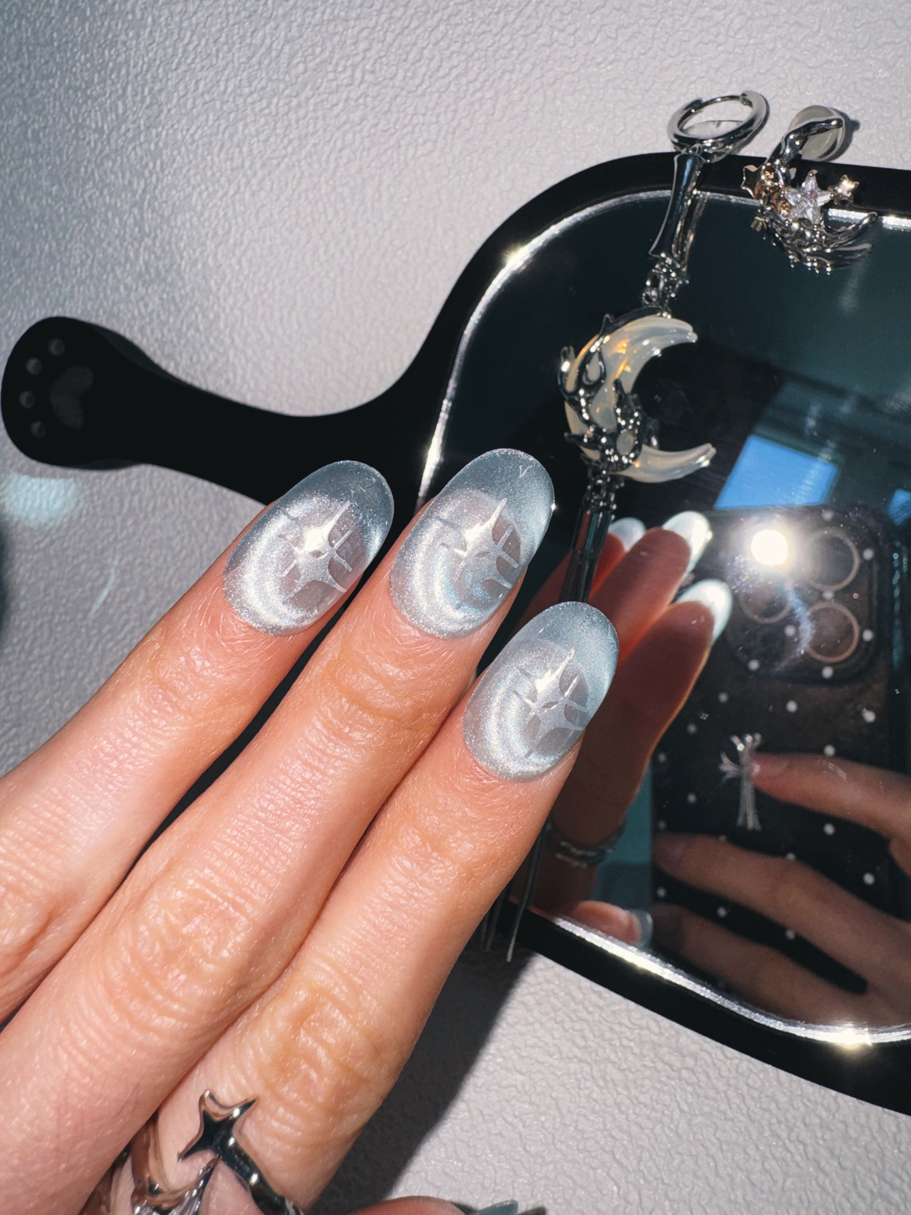 Moonlit Cosmos - NEBULA VEIL Nails | Galaxy Aura Press-Ons