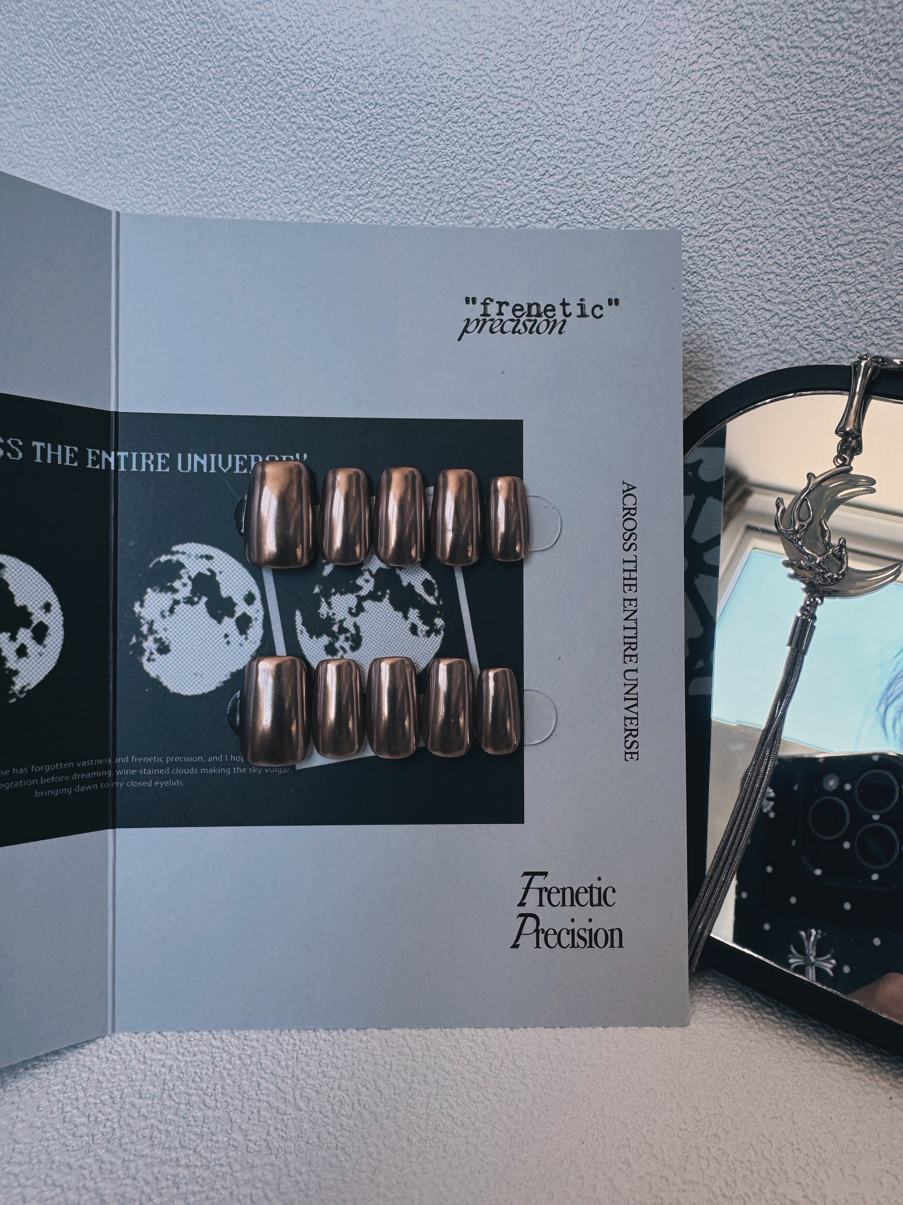 Moonlit Cosmos - ASTEROID METAL Nails | Galaxy Aura Press-Ons