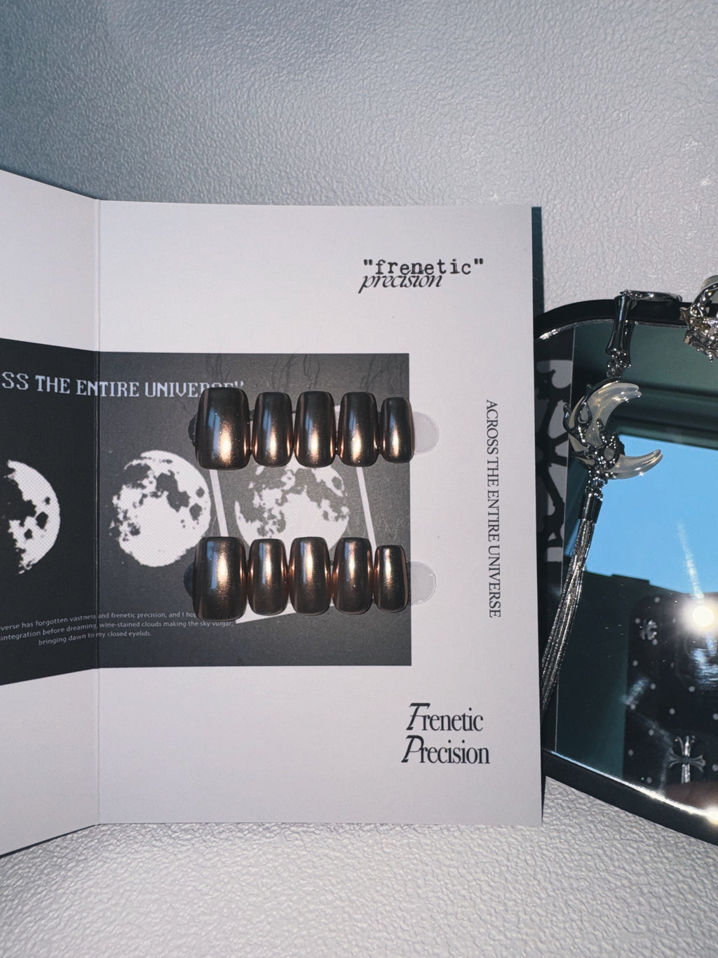 Moonlit Cosmos - ASTEROID METAL Nails | Galaxy Aura Press-Ons