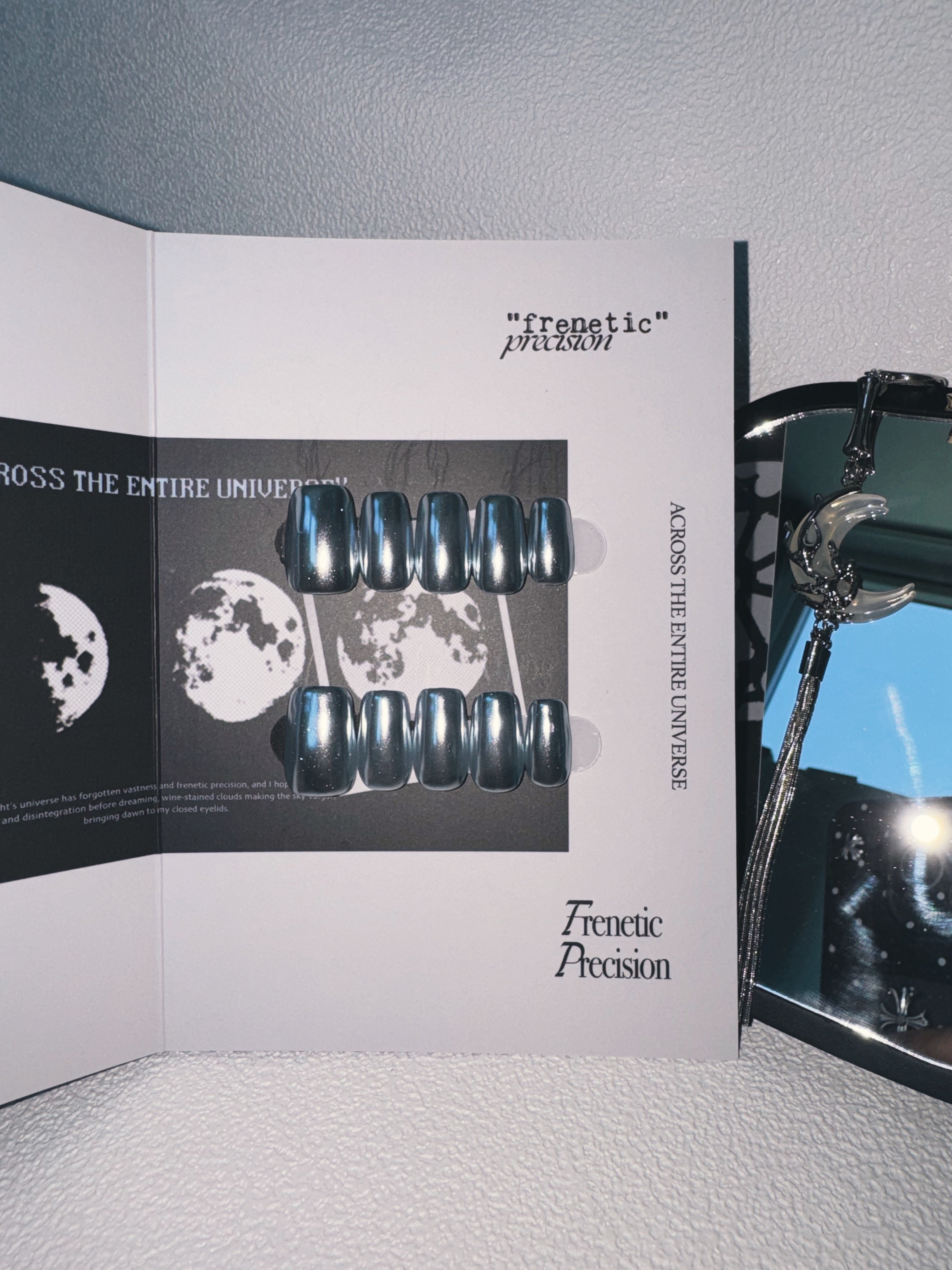 Moonlit Cosmos - MERCURY CHROME Nails | Galaxy Aura Press-Ons