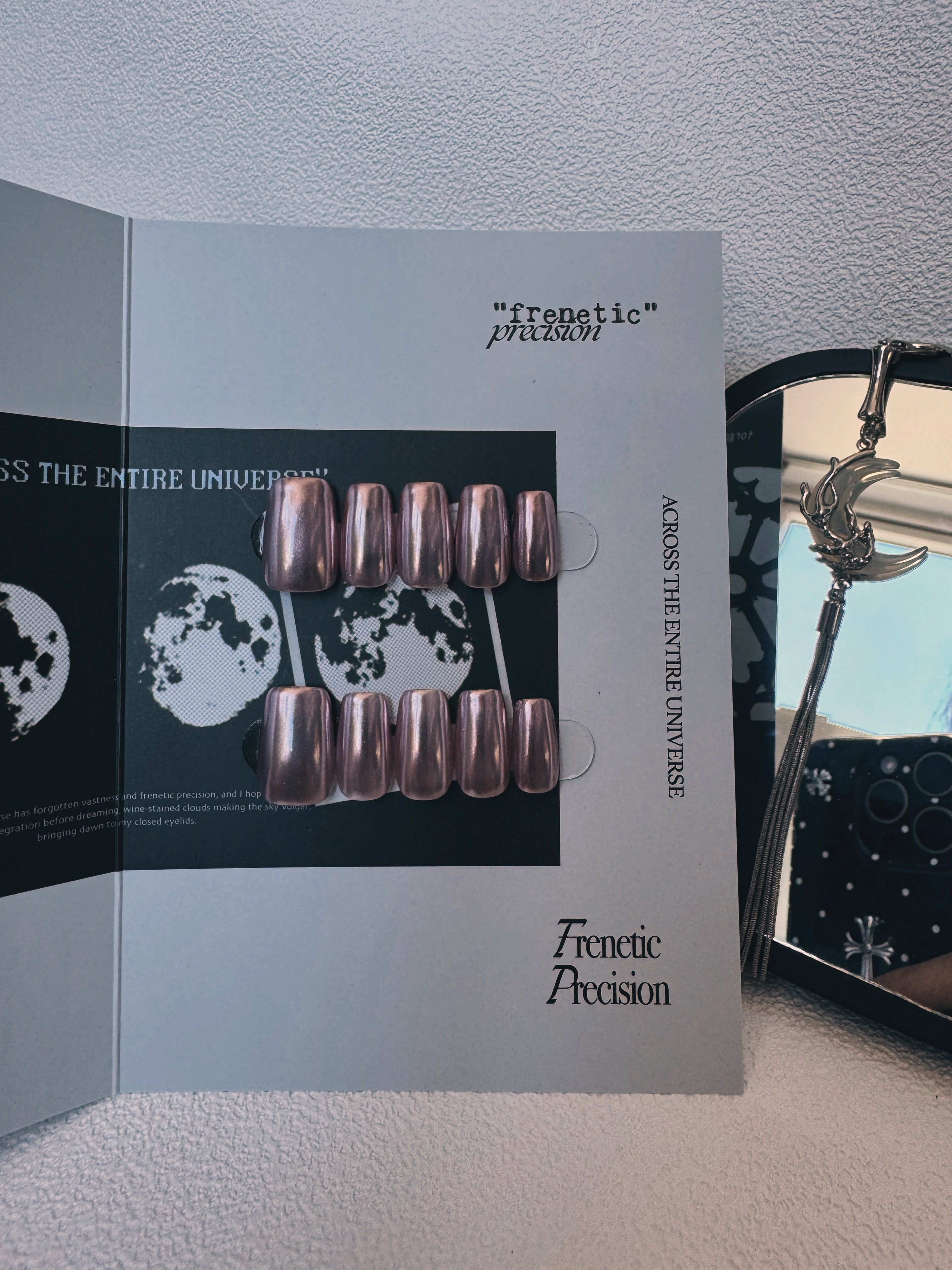 Moonlit Cosmos - ROSE NEBULA Nails | Galaxy Aura Press-Ons