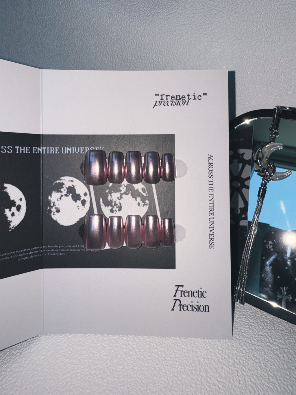 Moonlit Cosmos - ROSE NEBULA Nails | Galaxy Aura Press-Ons