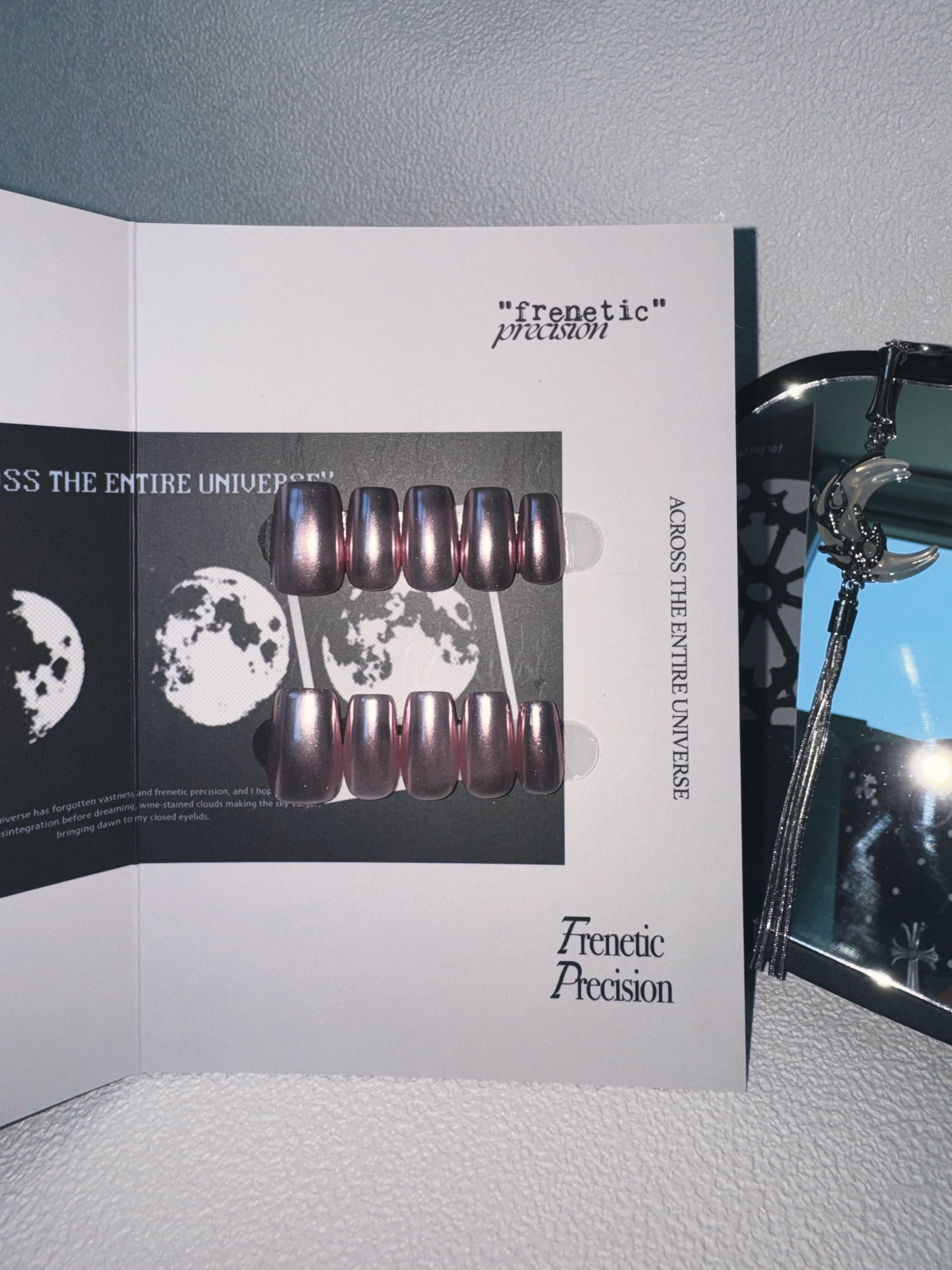 Moonlit Cosmos - ROSE NEBULA Nails | Galaxy Aura Press-Ons