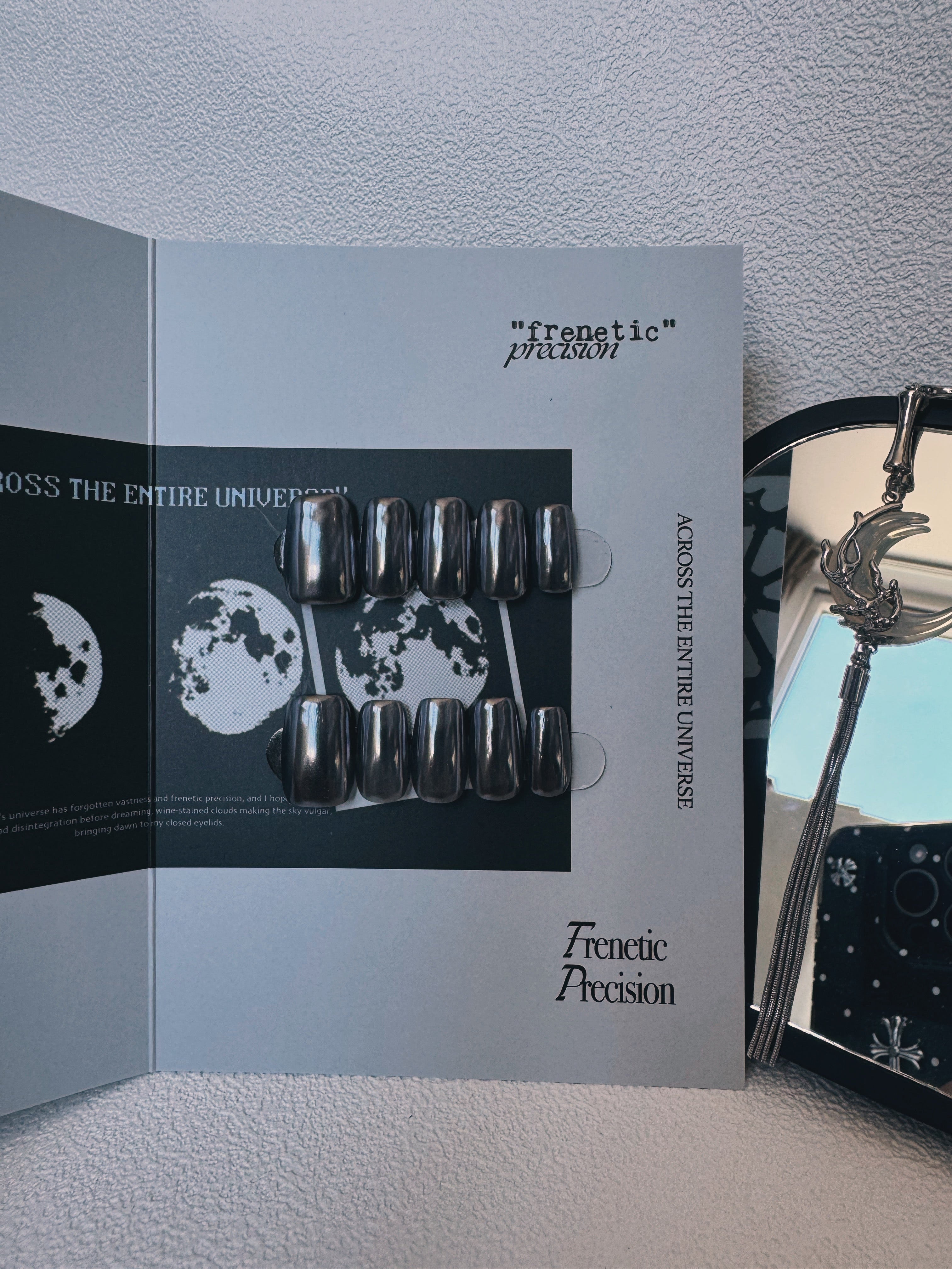 Moonlit Cosmos - TITANIUM MOON Nails | Galaxy Aura Press-Ons