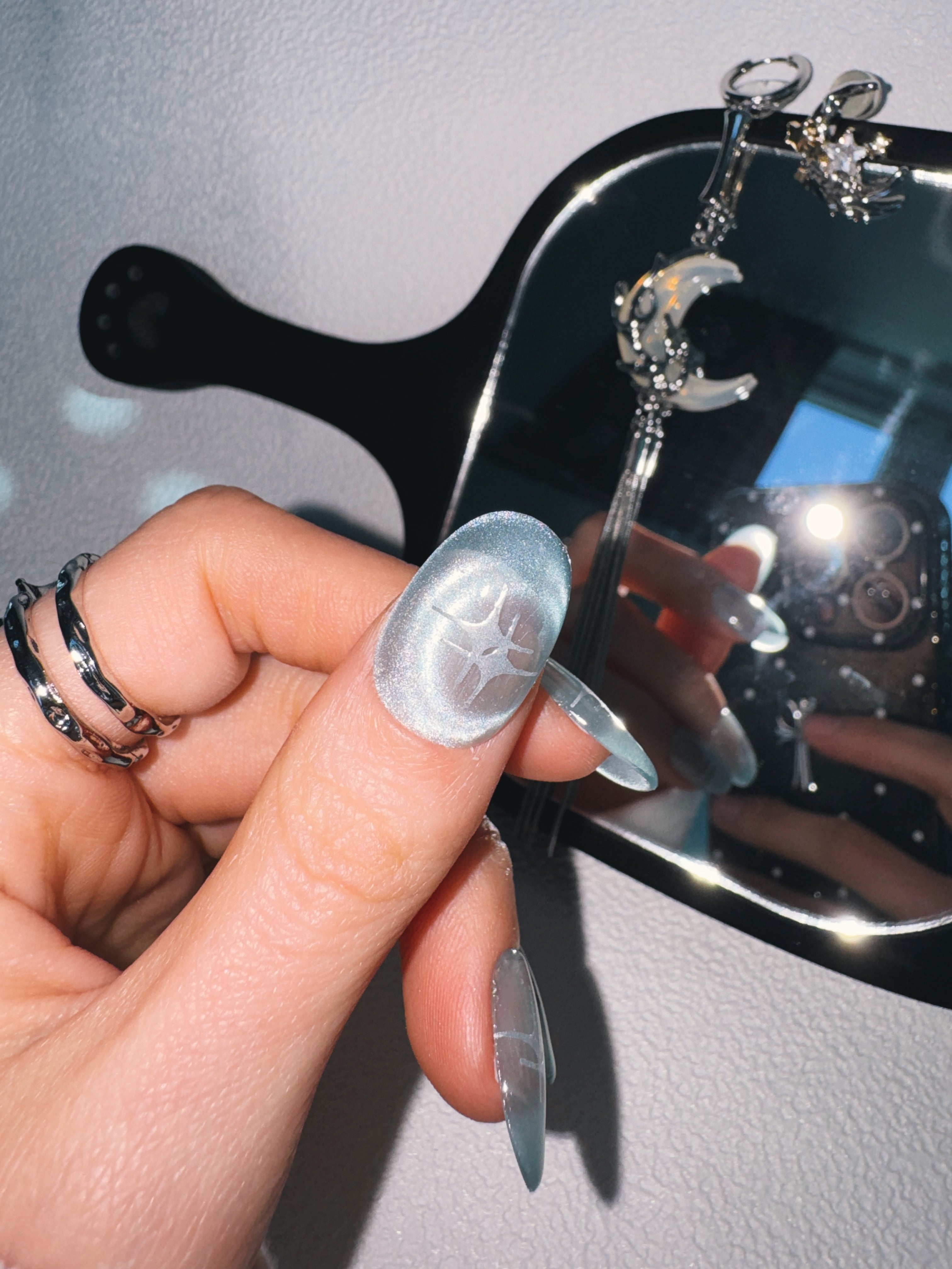 Moonlit Cosmos - NEBULA VEIL Nails | Galaxy Aura Press-Ons