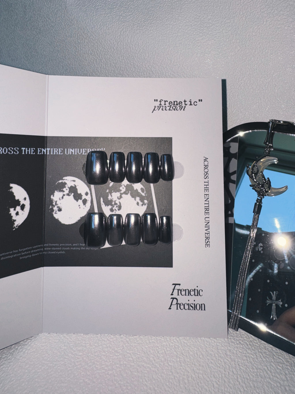 Moonlit Cosmos - TITANIUM MOON Nails | Galaxy Aura Press-Ons