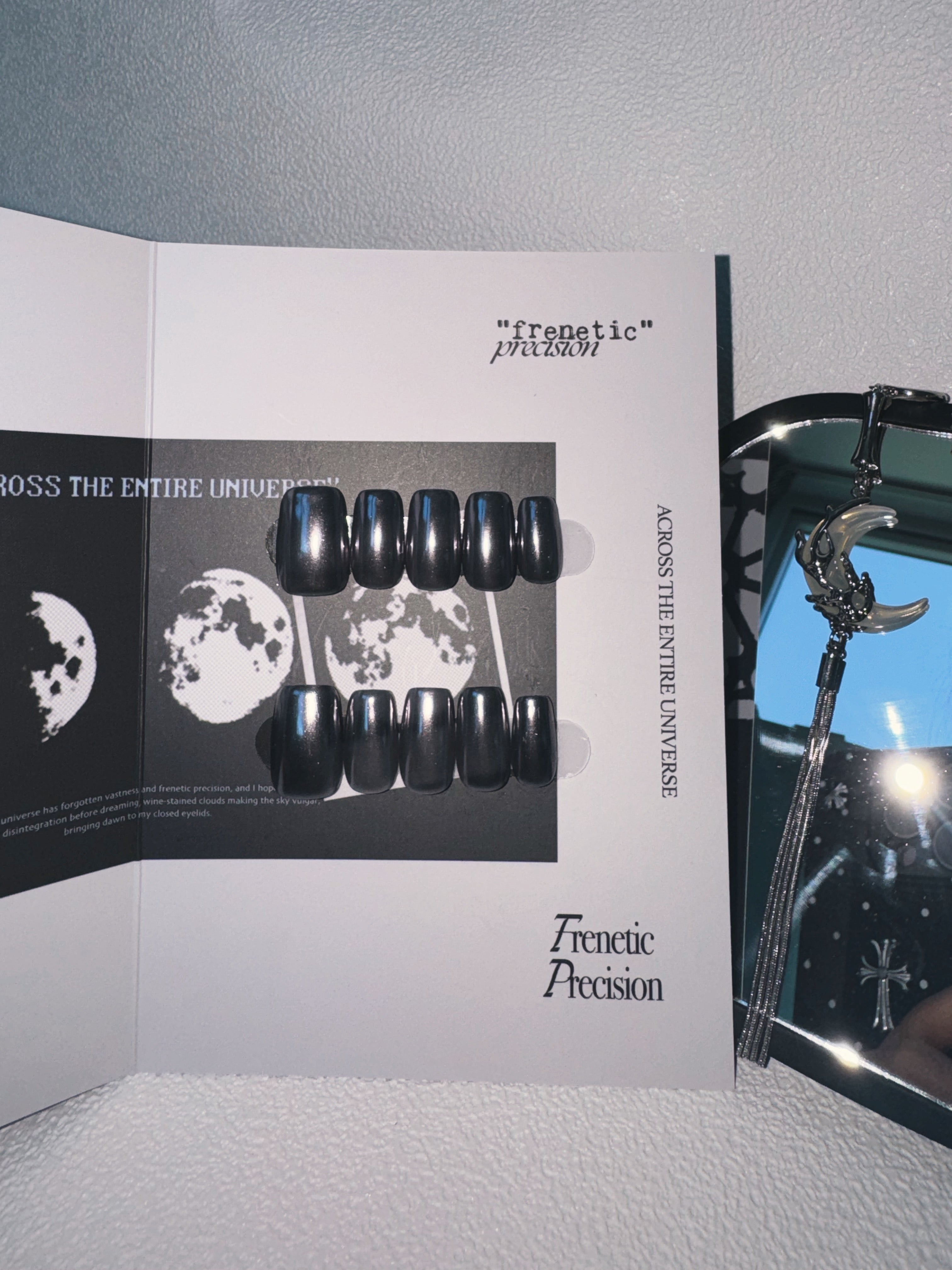 Moonlit Cosmos - TITANIUM MOON Nails | Galaxy Aura Press-Ons