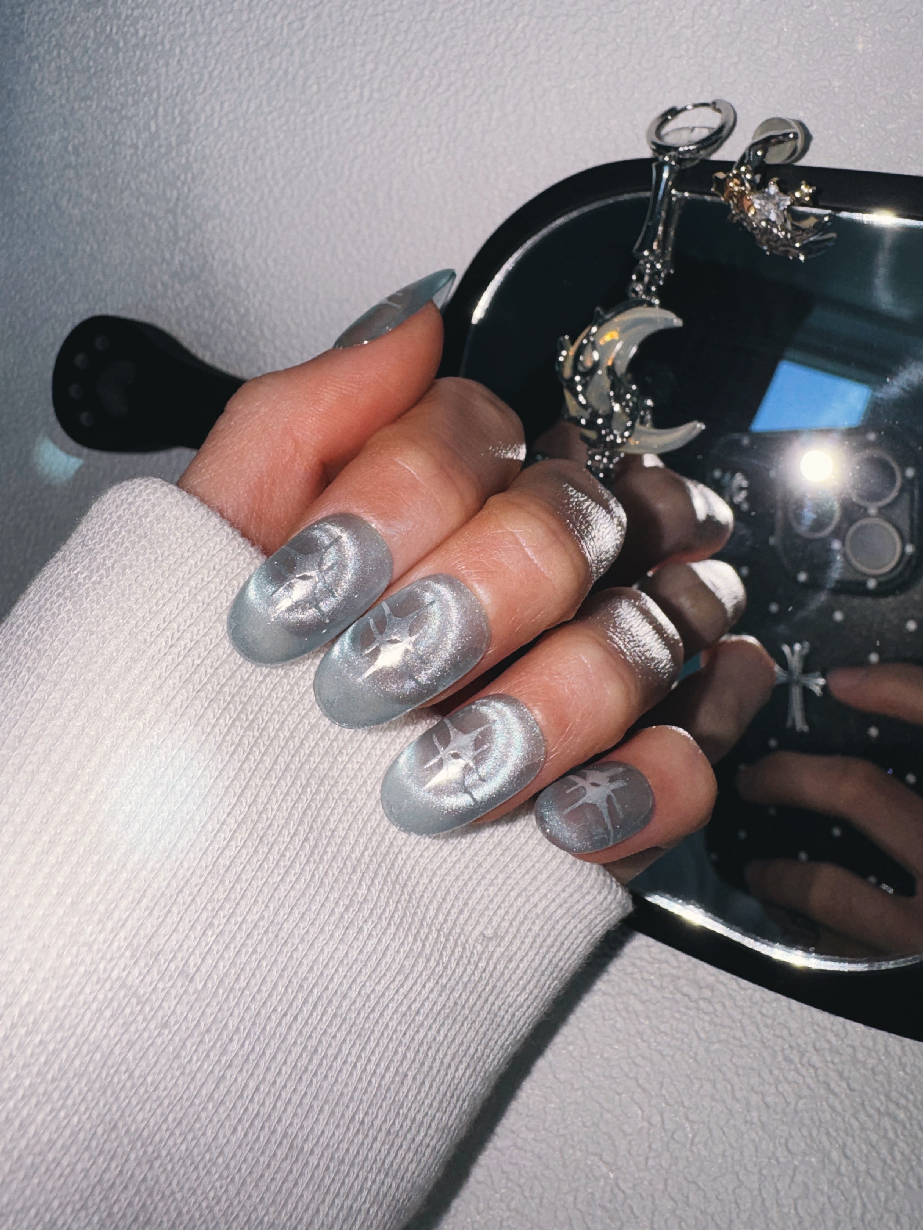 Moonlit Cosmos - NEBULA VEIL Nails | Galaxy Aura Press-Ons