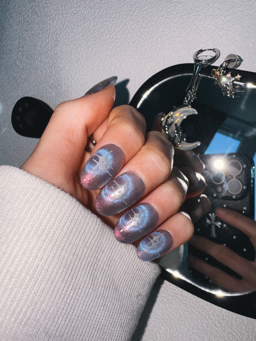 Moonlit Cosmos - ECLIPSE GLOW Nails | Galaxy Aura Press-Ons