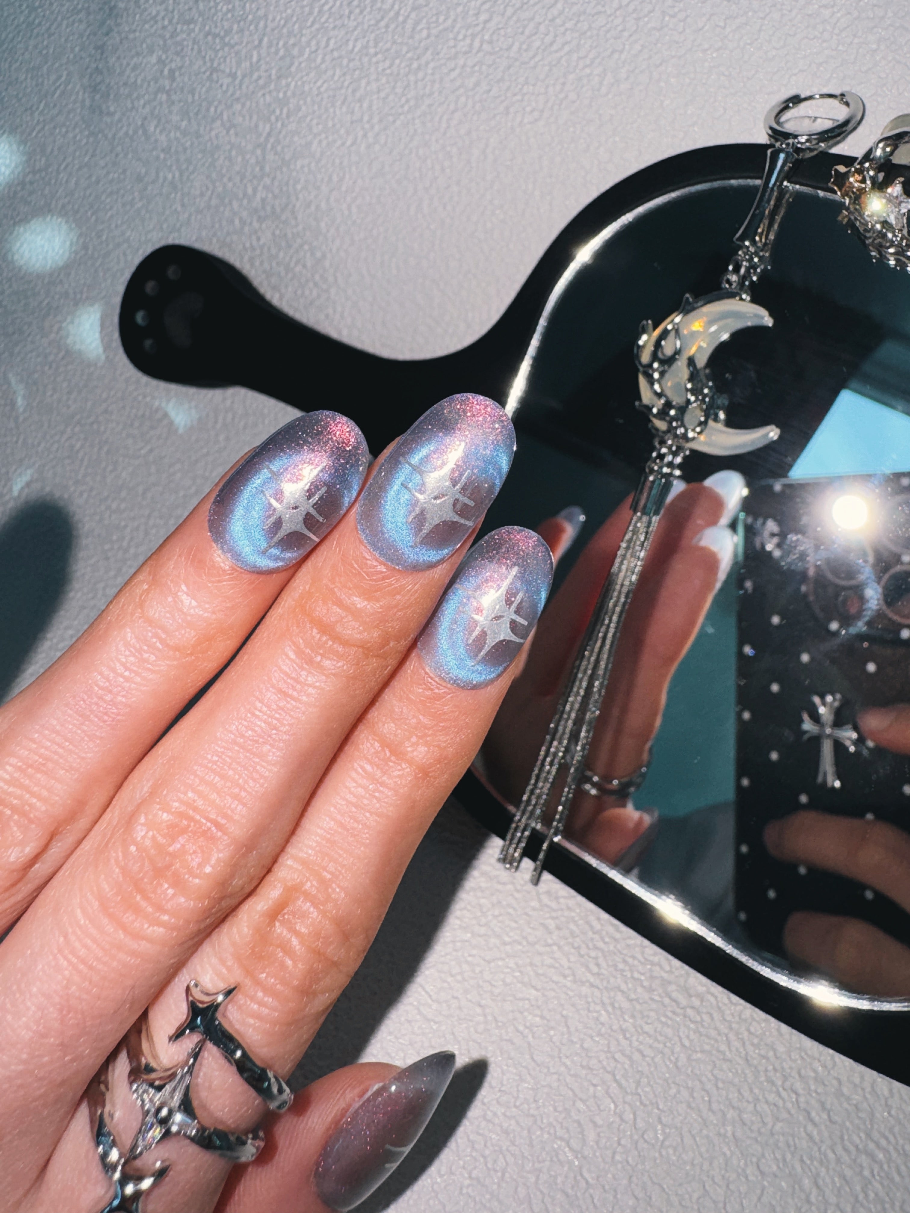 Moonlit Cosmos - ECLIPSE GLOW Nails | Galaxy Aura Press-Ons
