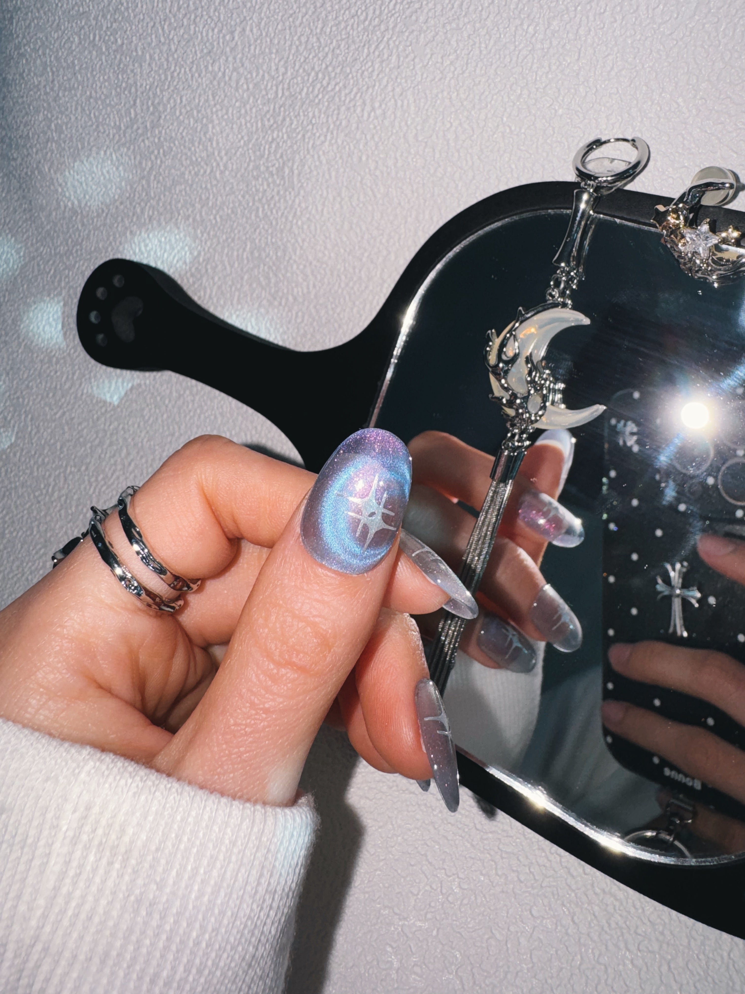 Moonlit Cosmos - GALACTIC PULSE Nails | Galaxy Aura Press-Ons
