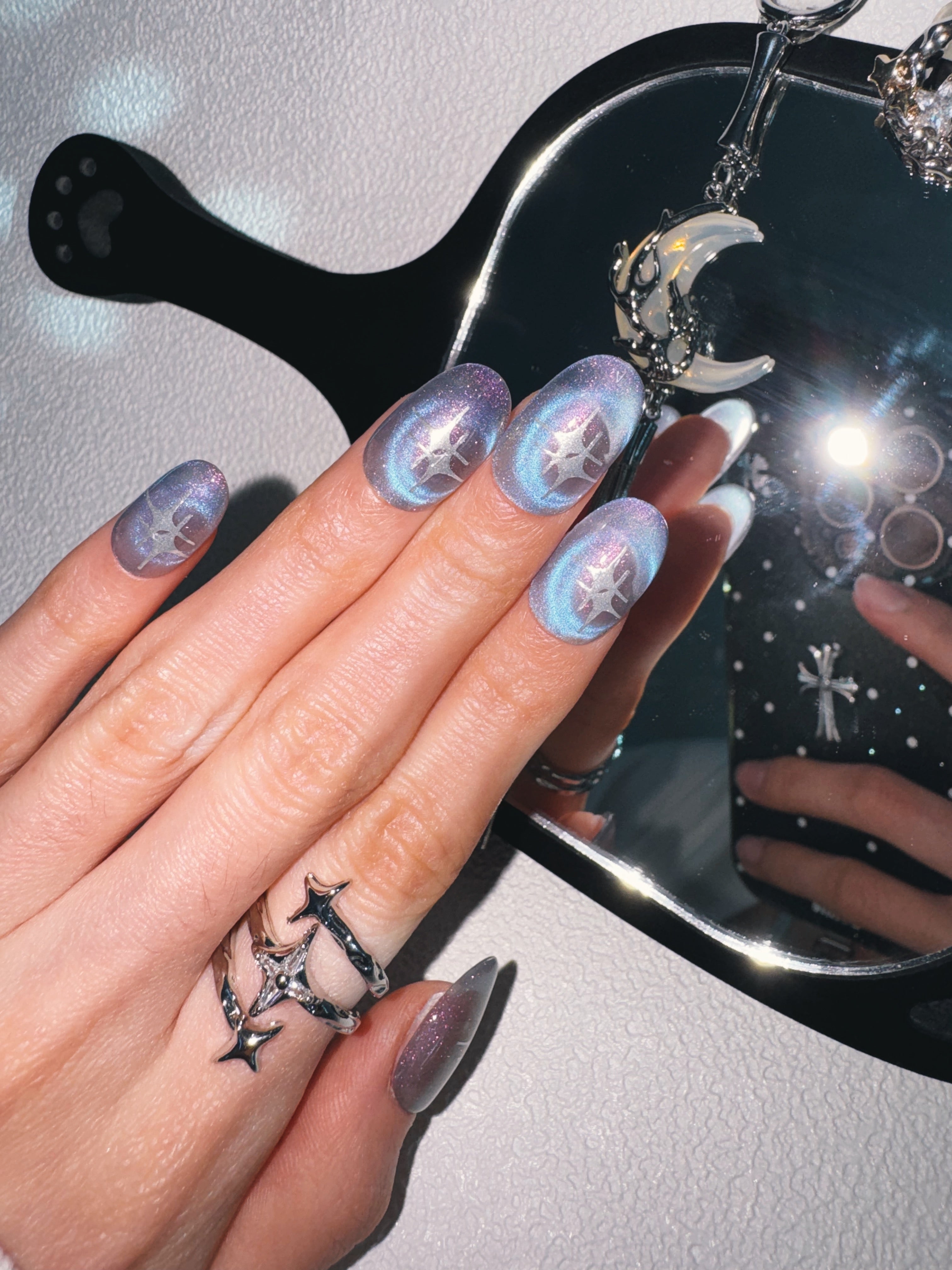 Moonlit Cosmos - GALACTIC PULSE Nails | Galaxy Aura Press-Ons