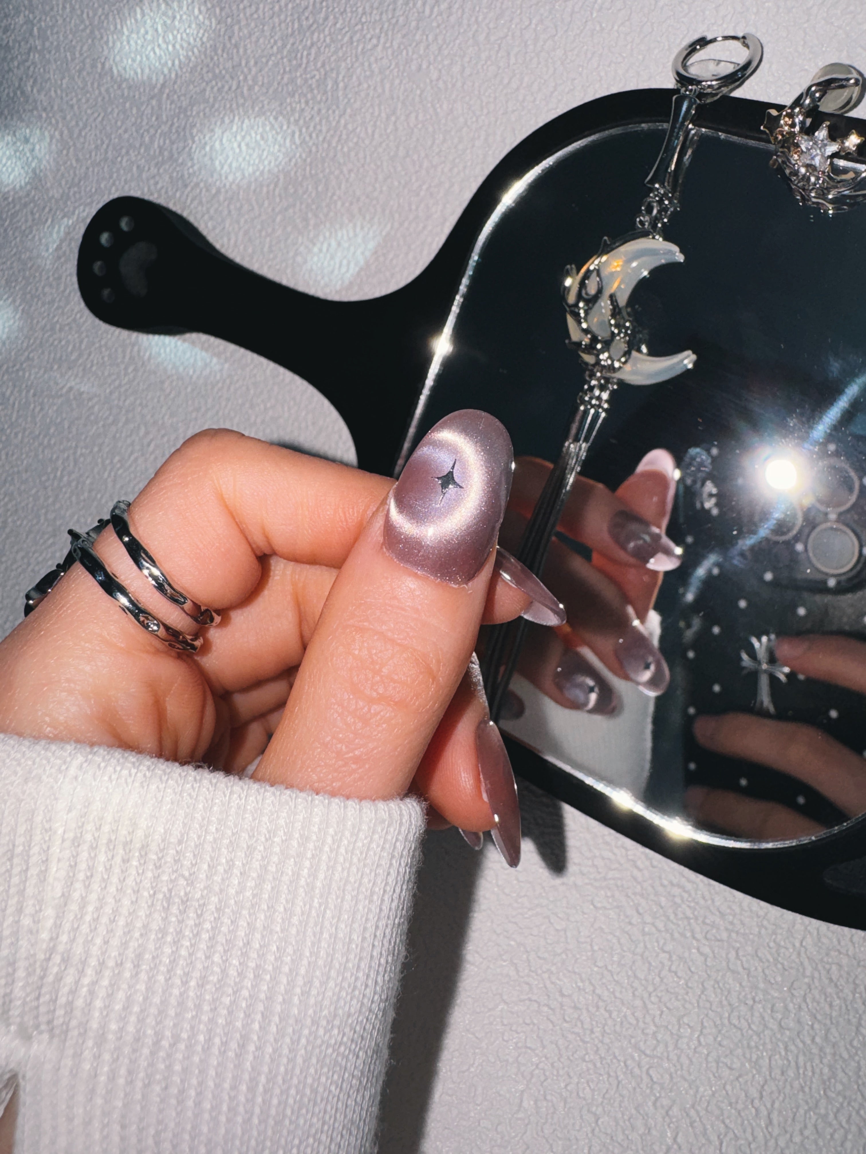 Moonlit Cosmos - SOLAR MIRAGE Nails | Galaxy Aura Press-Ons