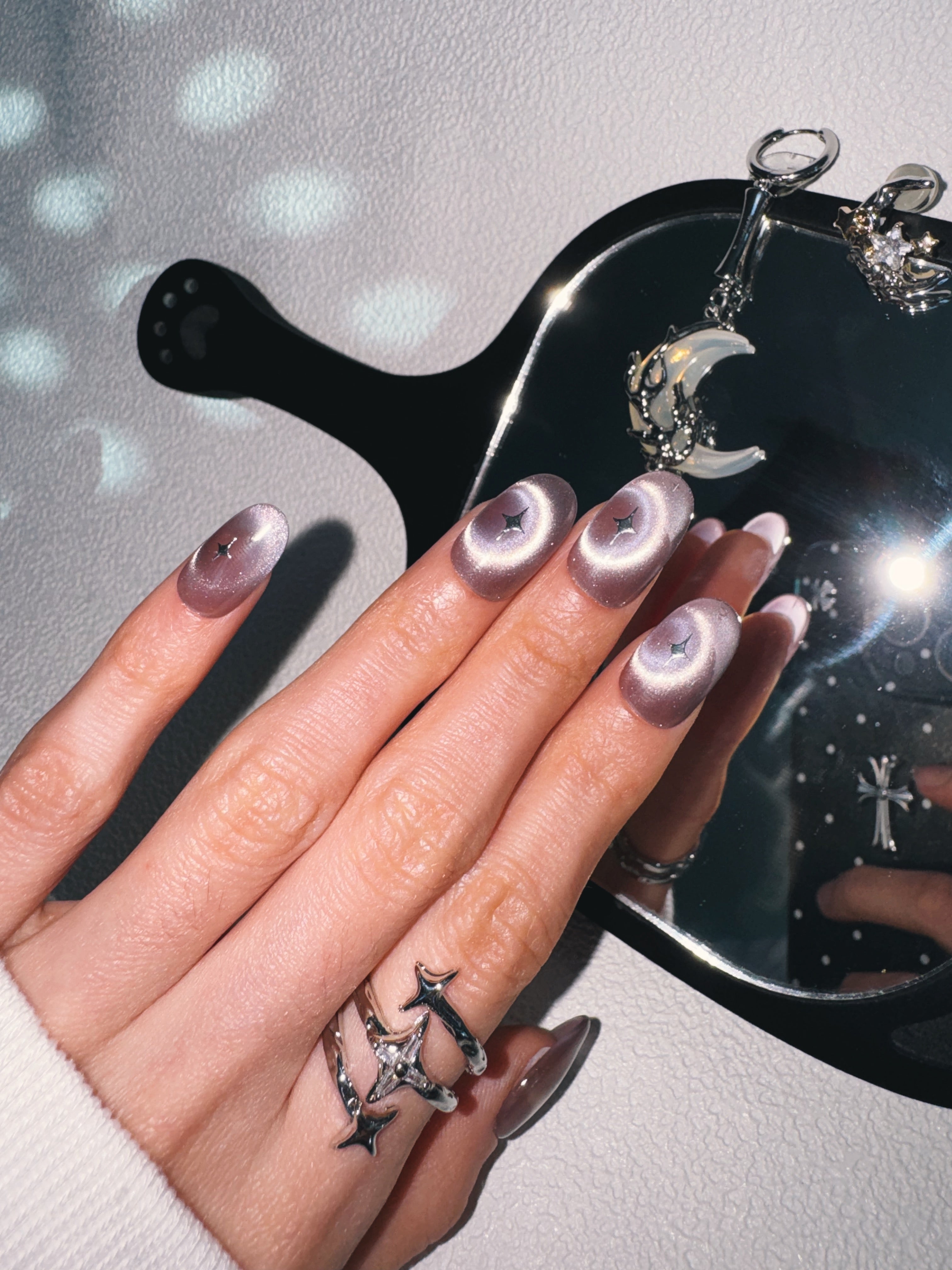 Moonlit Cosmos - SOLAR MIRAGE Nails | Galaxy Aura Press-Ons