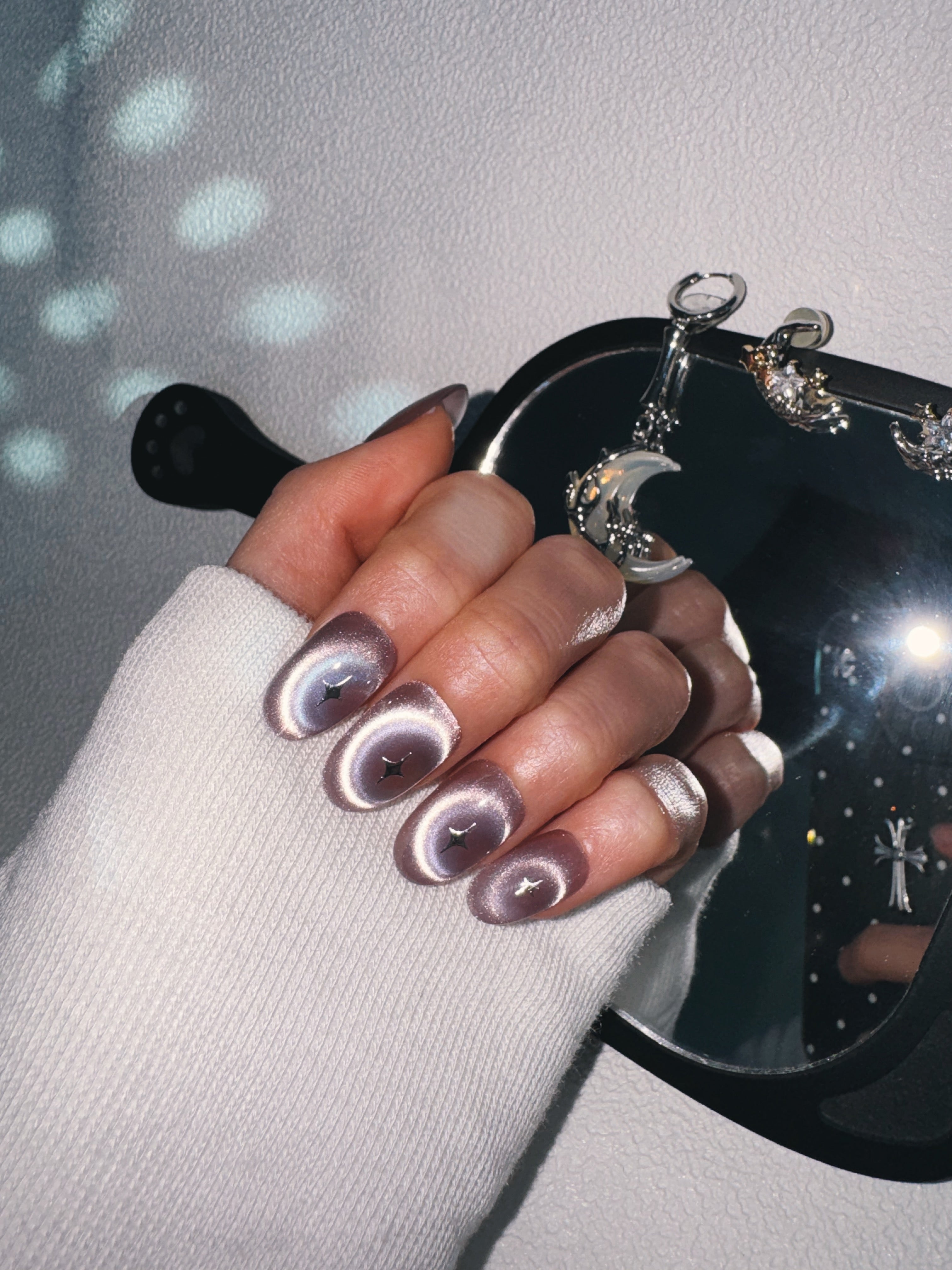 Moonlit Cosmos - SOLAR MIRAGE Nails | Galaxy Aura Press-Ons