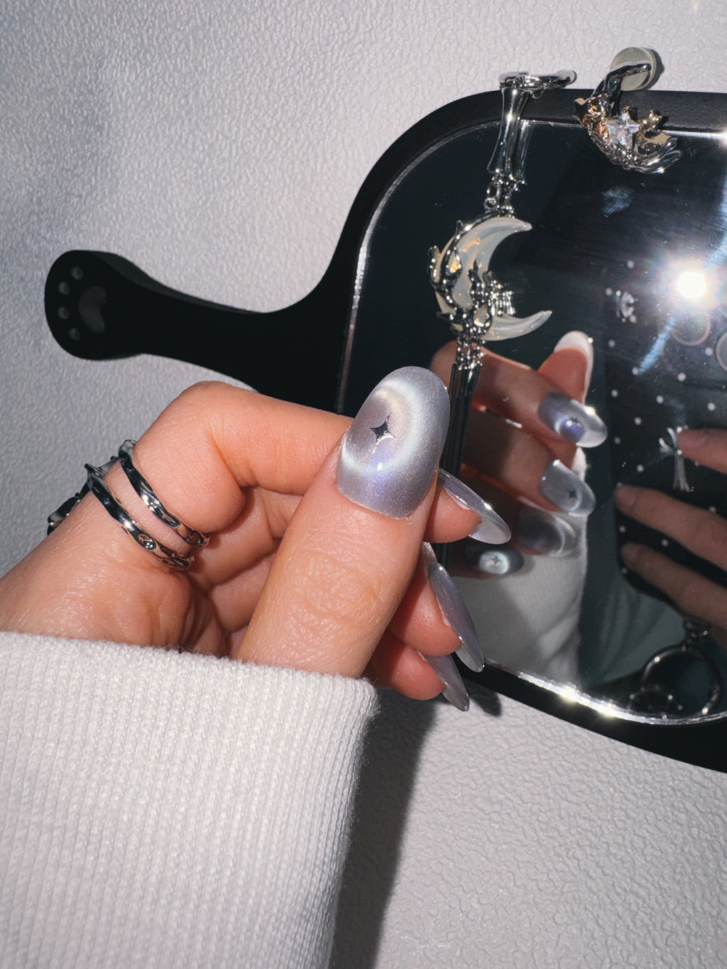 Moonlit Cosmos - ORBIT AURA Nails | Galaxy Aura Press-Ons