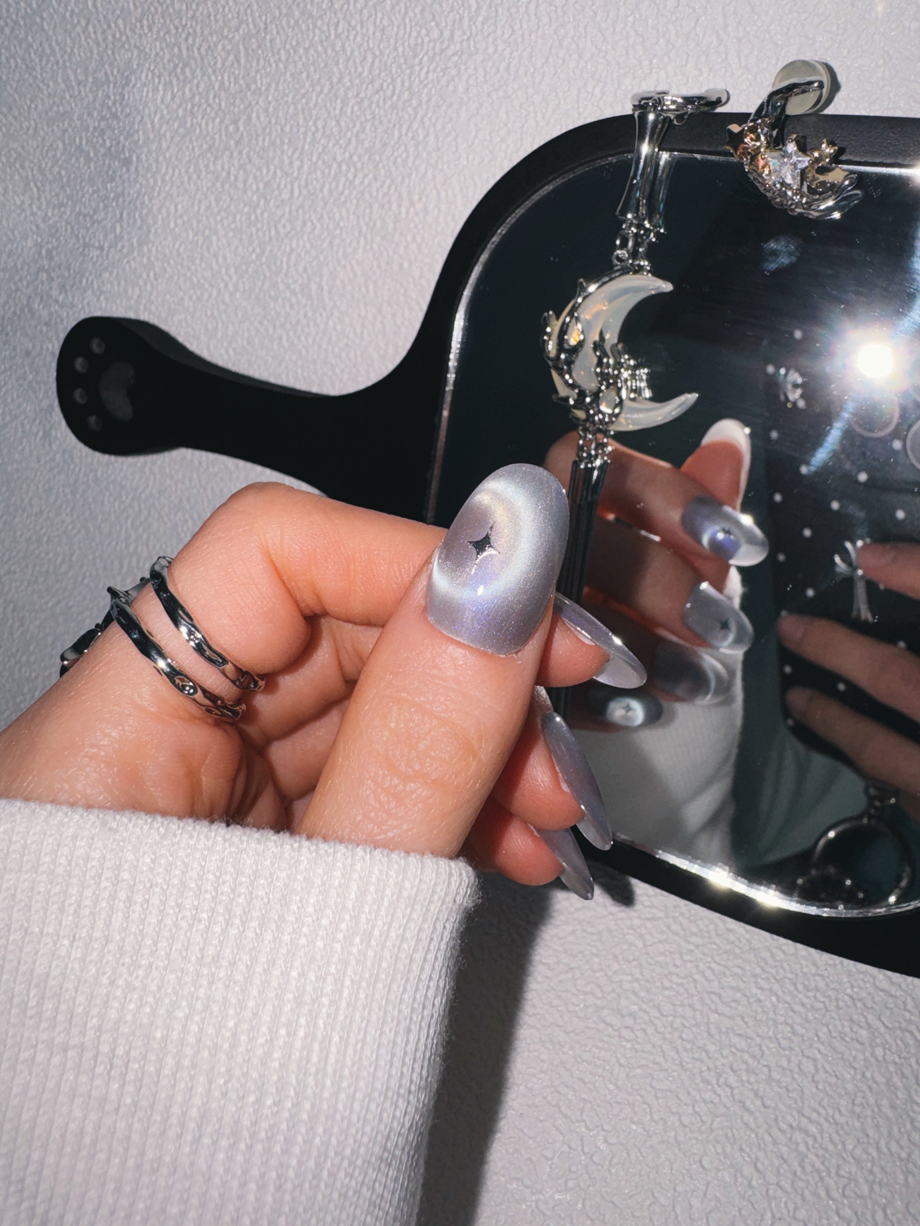 Moonlit Cosmos - ORBIT AURA Nails | Galaxy Aura Press-Ons