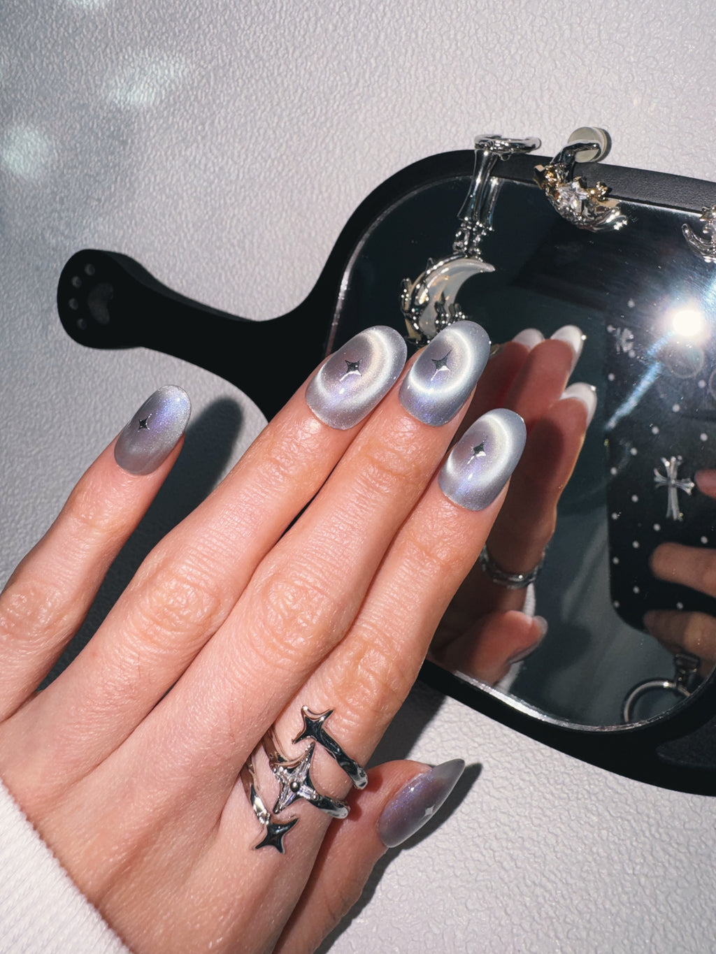 Moonlit Cosmos - ORBIT AURA Nails | Galaxy Aura Press-Ons