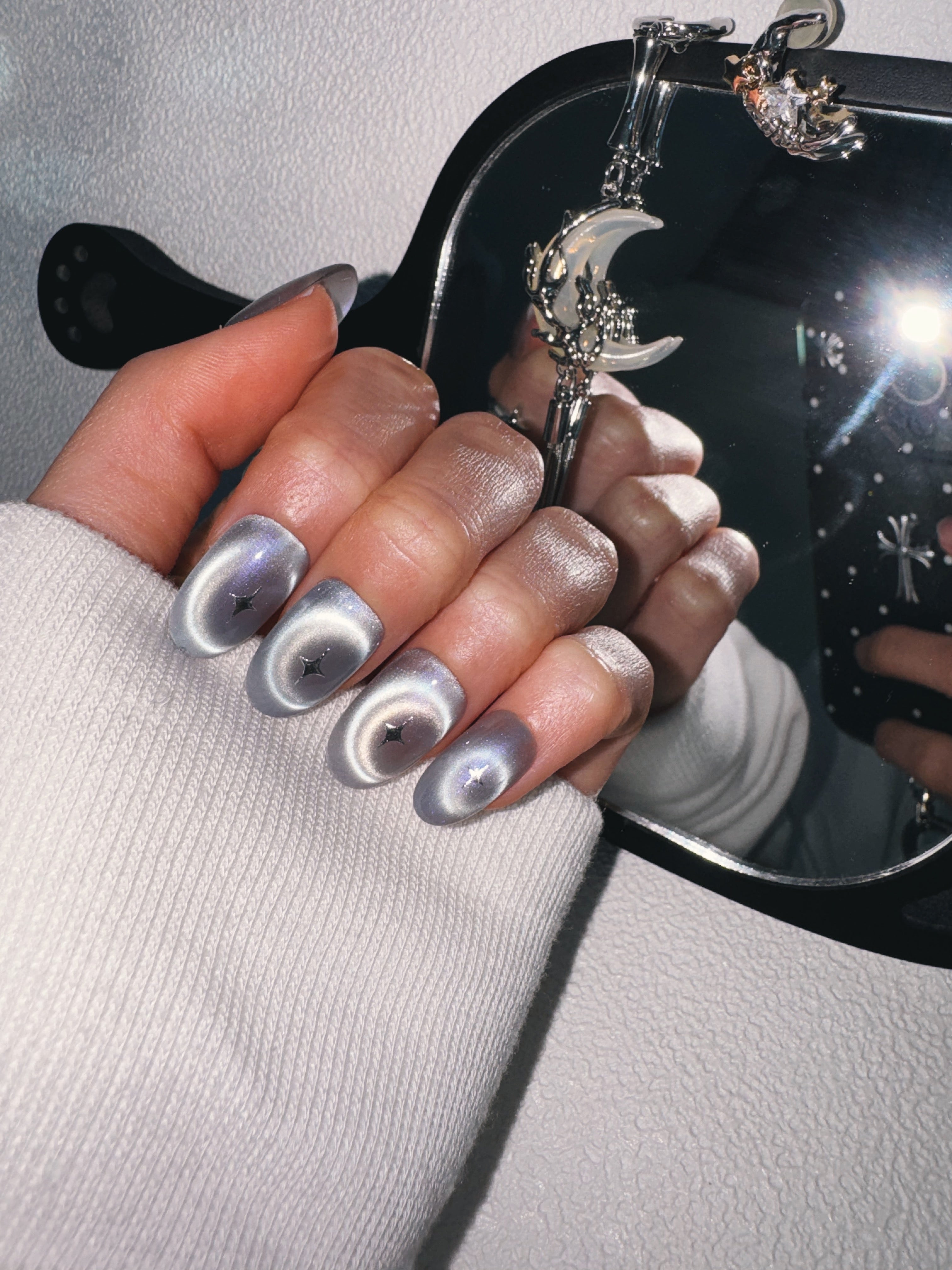 Moonlit Cosmos - ORBIT AURA Nails | Galaxy Aura Press-Ons