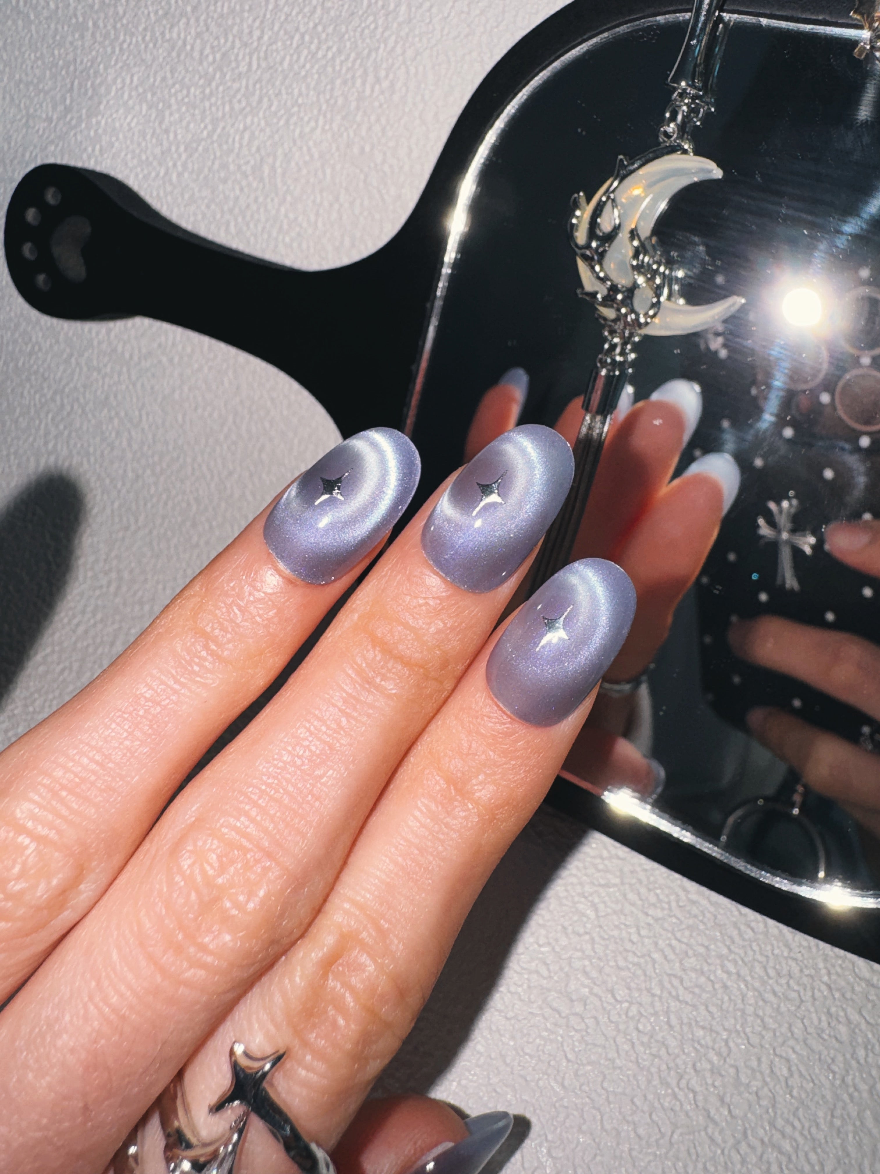 Moonlit Cosmos - ORBIT ECLIPSE Nails | Galaxy Aura Press-Ons