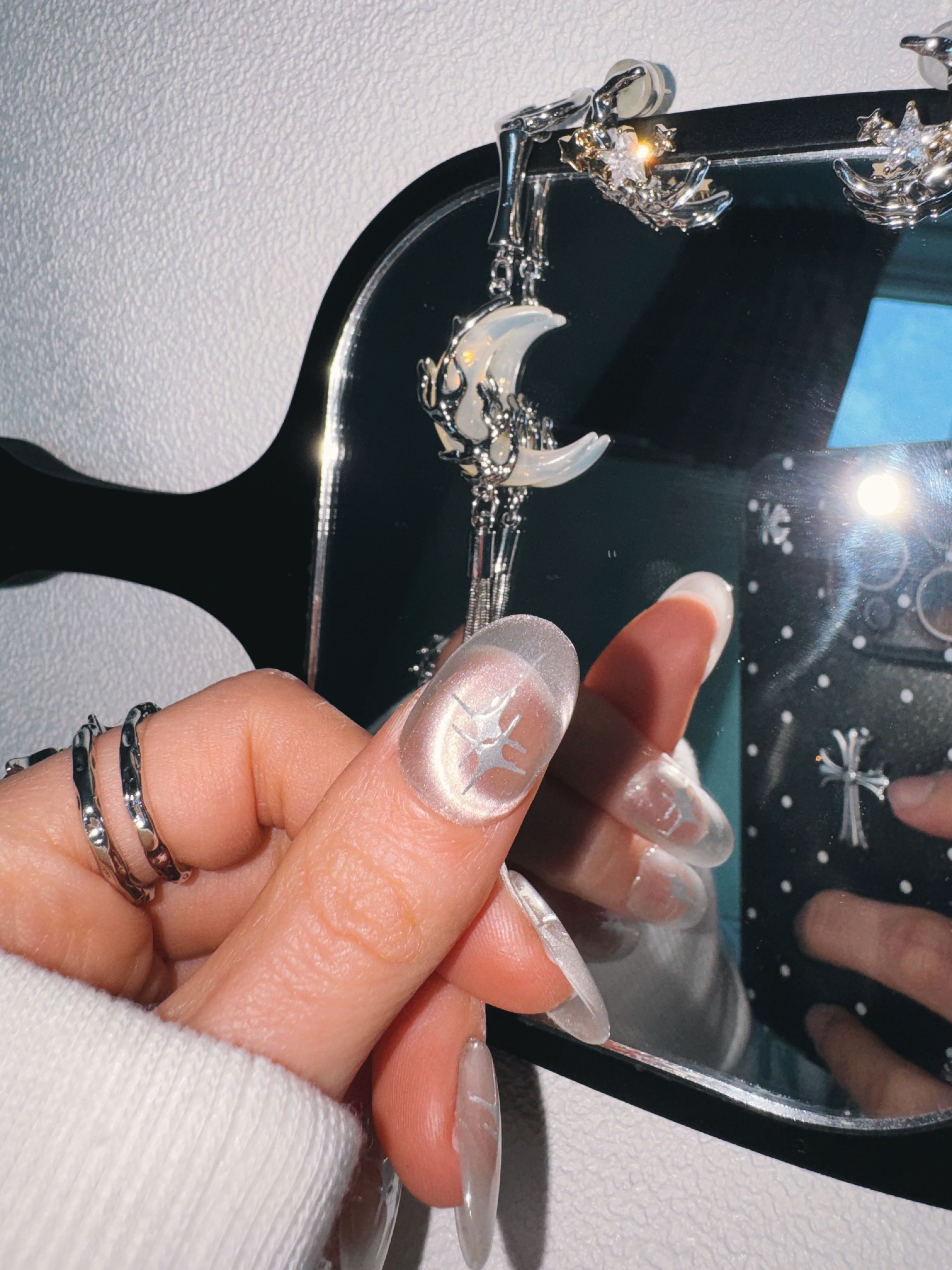 Moonlit Cosmos - LUNAR WHISPER Press-On Nails | Soft Aura Nails