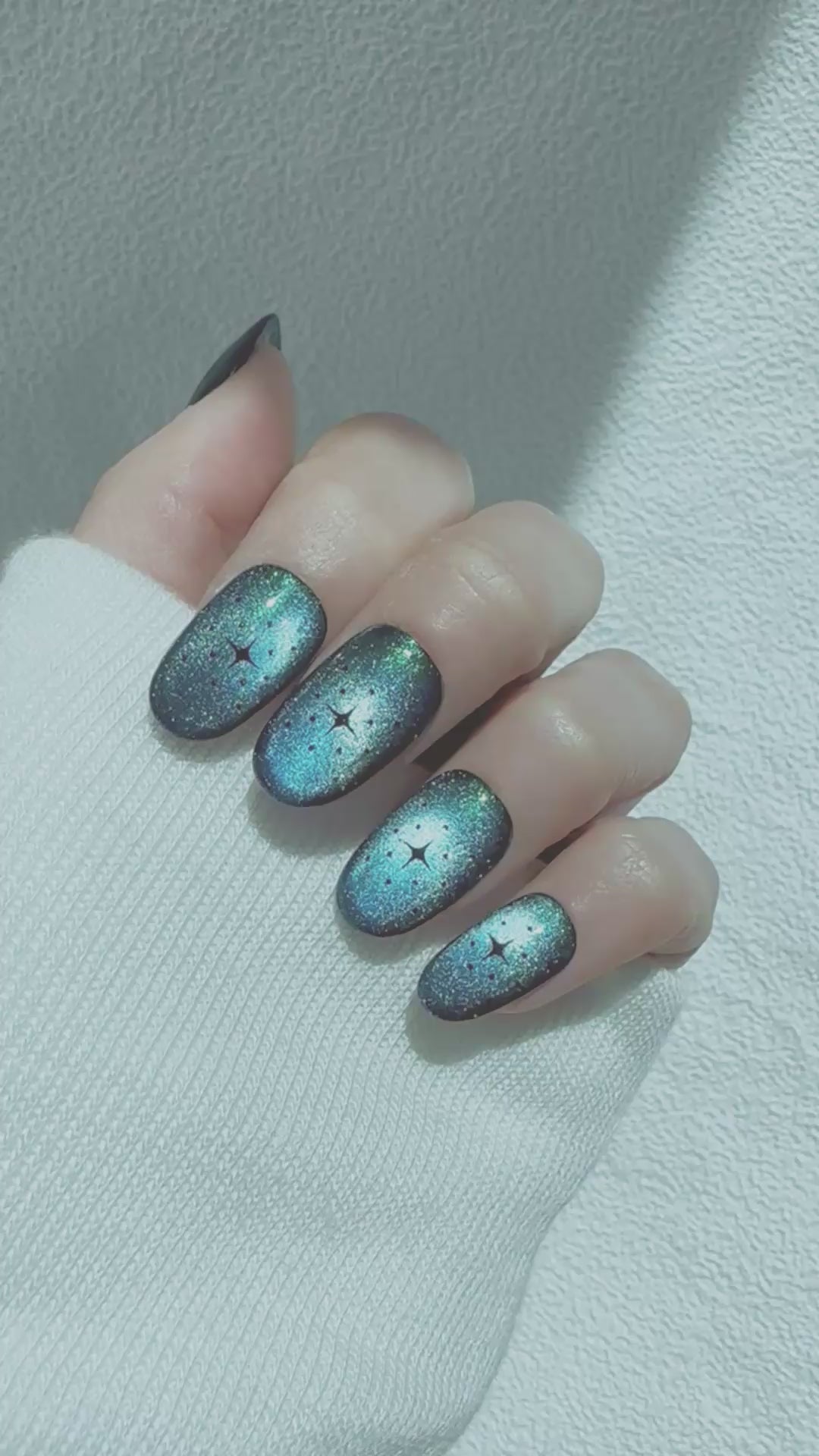 Moonlit Cosmos - COSMIC RIPPLE Nails | Galaxy Aura Press-Ons