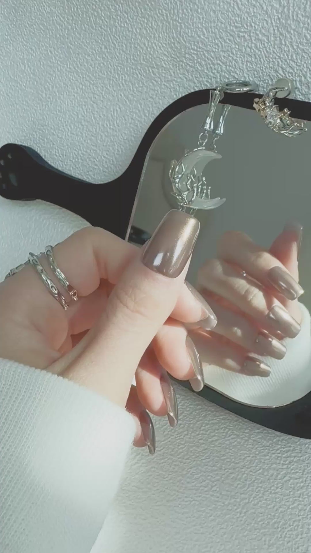 Moonlit Cosmos - ASTEROID METAL Nails | Galaxy Aura Press-Ons