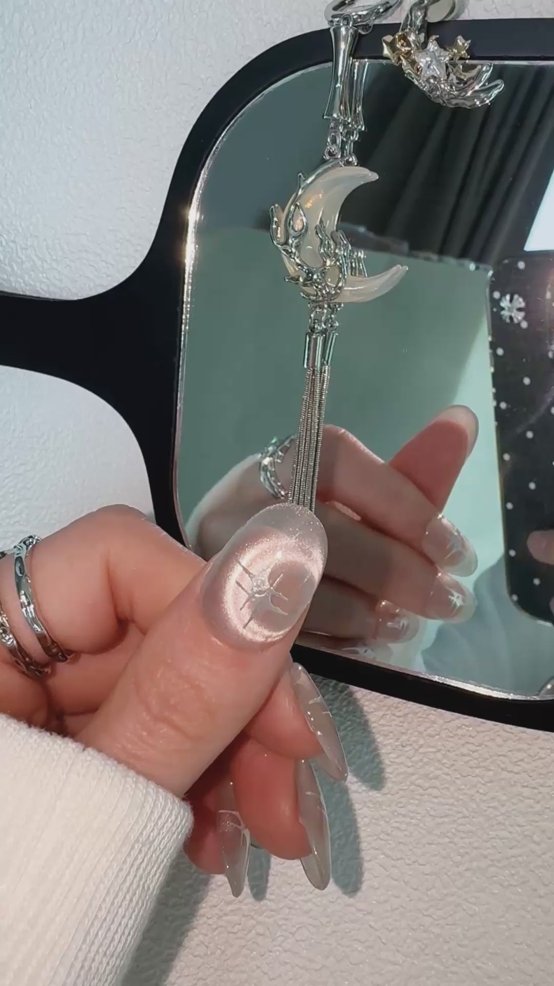 Moonlit Cosmos - LUNAR WHISPER Press-On Nails | Soft Aura Nails