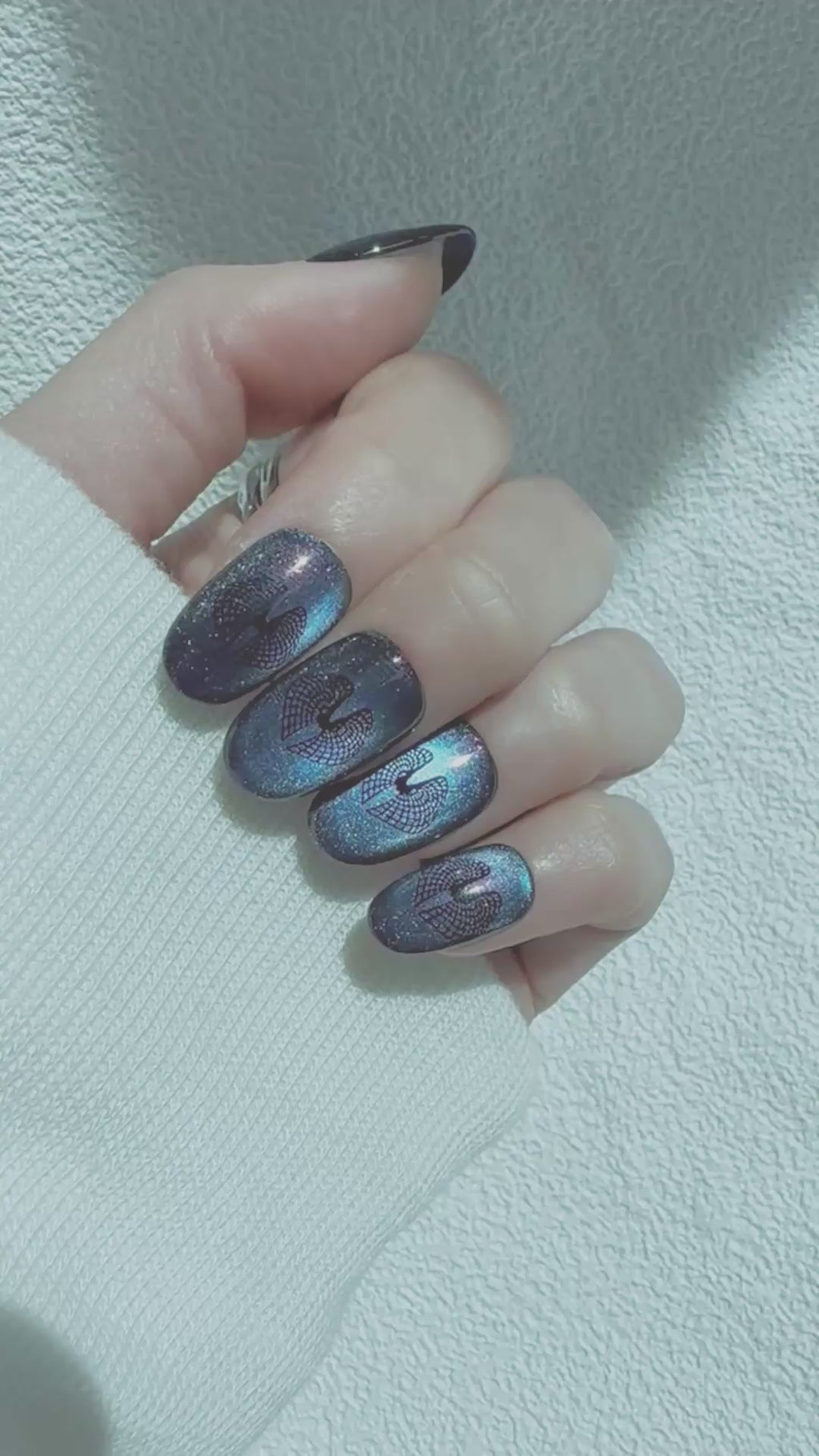 Moonlit Cosmos - MIDNIGHT COMET (PURPLE) Nails | Galaxy Aura Press-Ons