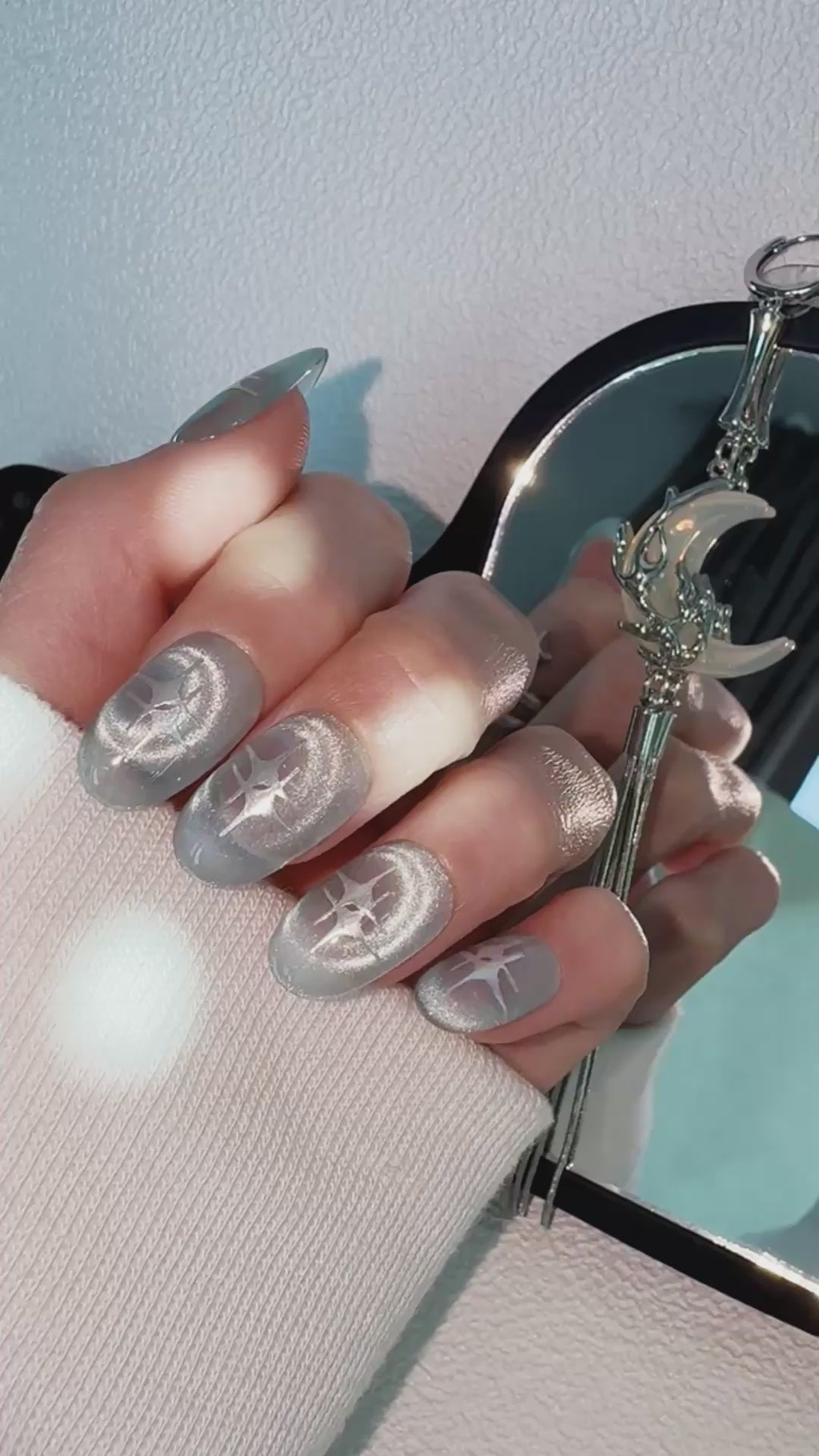 Moonlit Cosmos - NEBULA VEIL Nails | Galaxy Aura Press-Ons