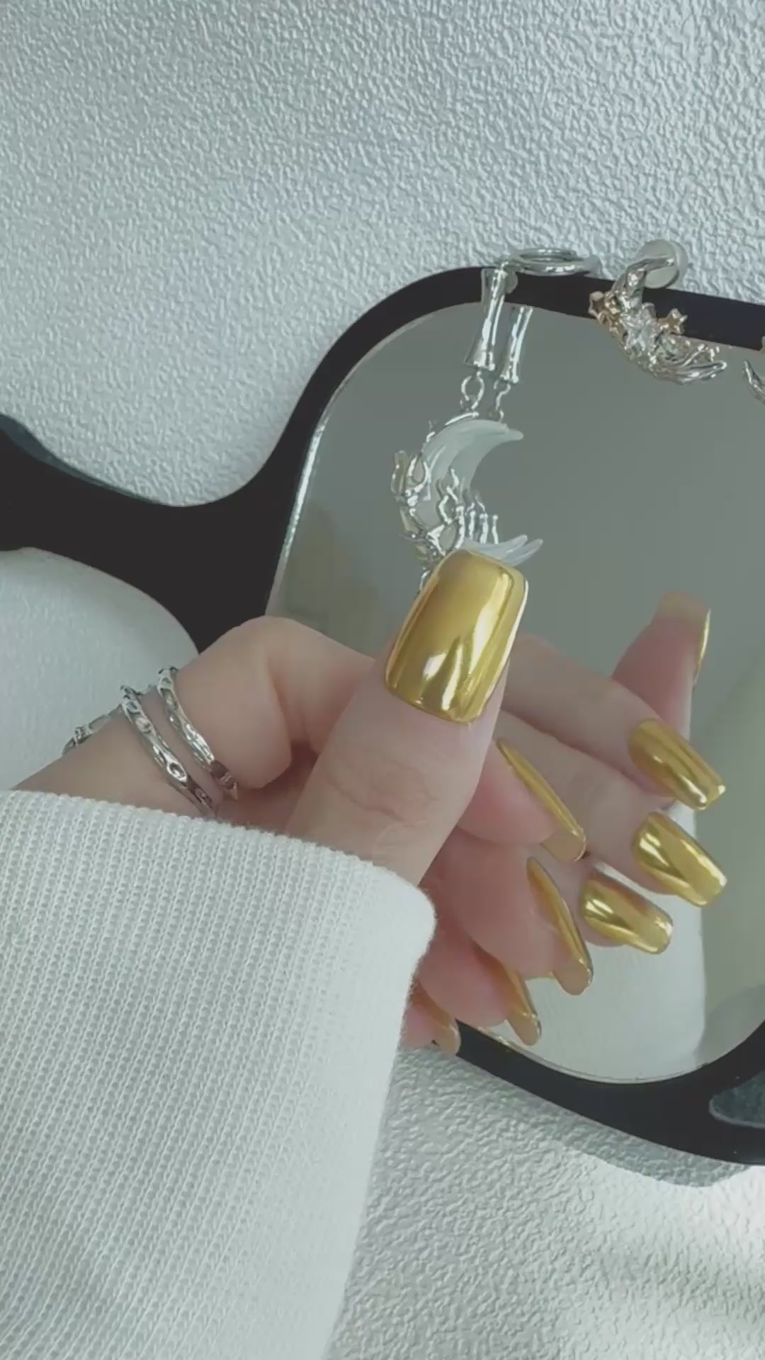 Moonlit Cosmos - SOLAR CROWN Nails | Galaxy Aura Press-Ons