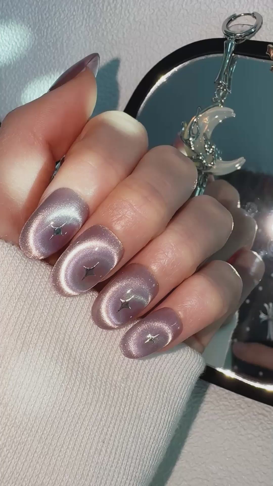 Moonlit Cosmos - SOLAR MIRAGE Nails | Galaxy Aura Press-Ons
