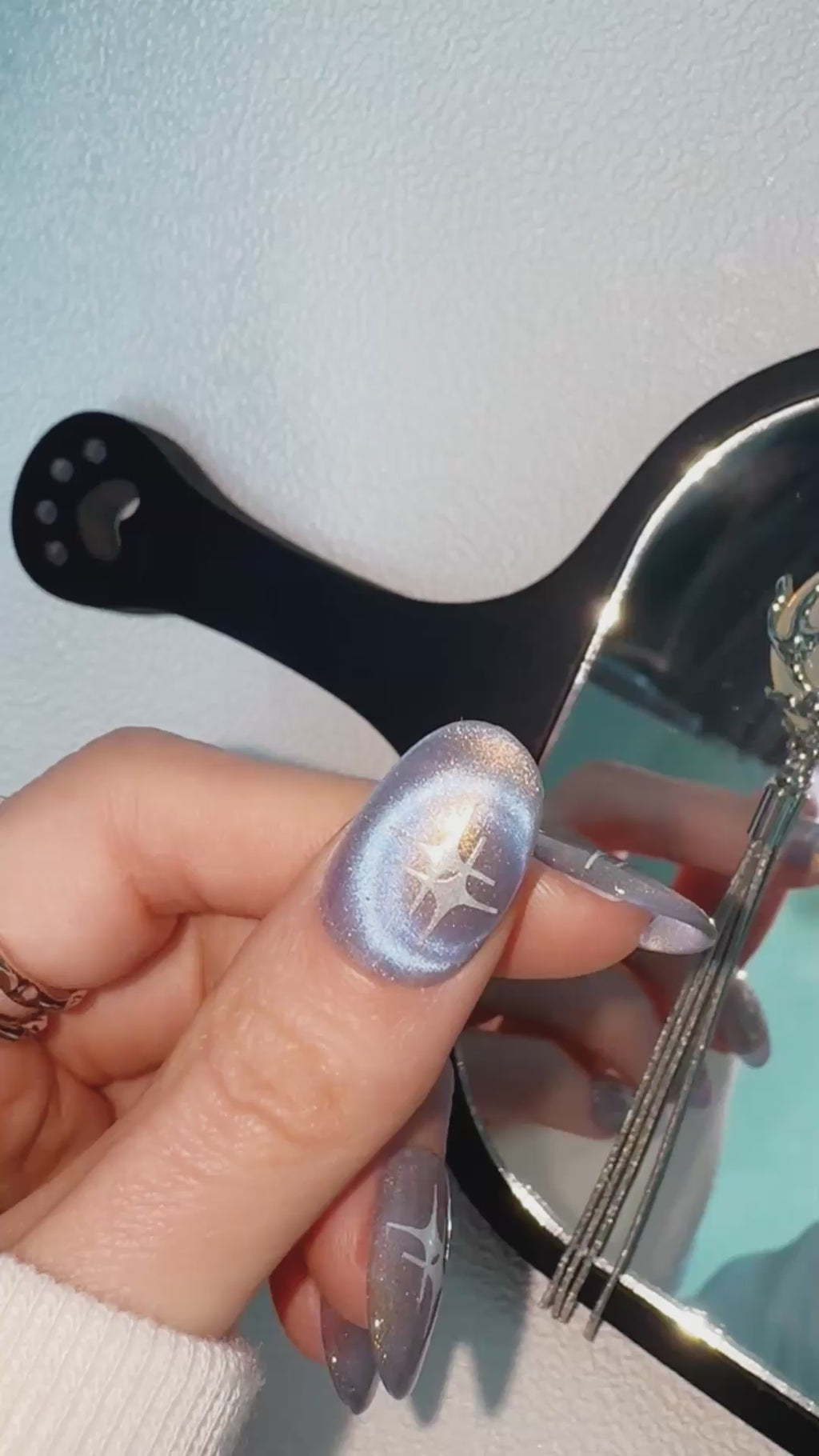 Moonlit Cosmos - CELESTIAL BLOOM Nails | Galaxy Aura Press-Ons