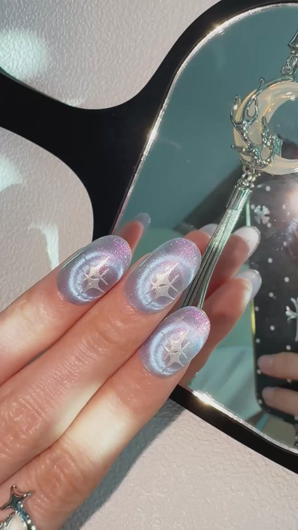 Moonlit Cosmos - GALACTIC PULSE Nails | Galaxy Aura Press-Ons